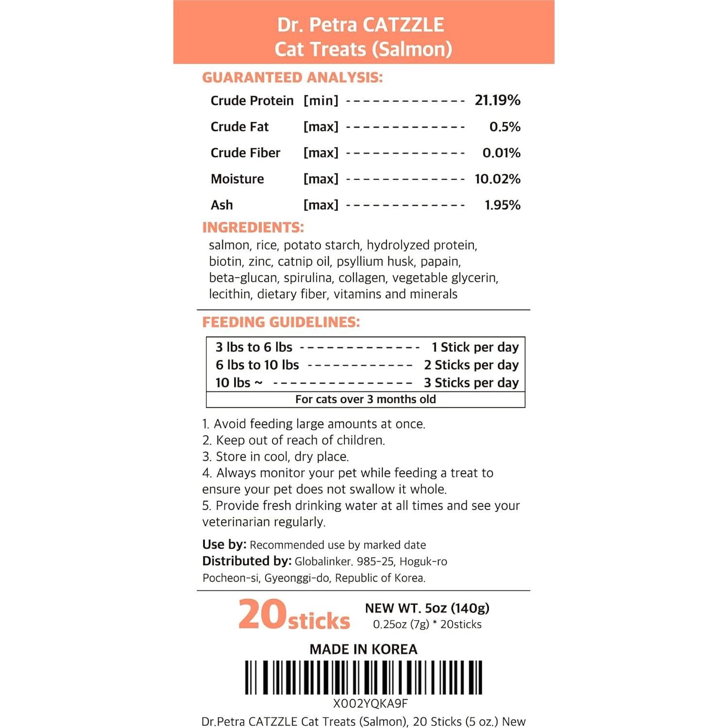 Golosinas Dentales para Gatos Dr.Petra CATZZLE 142g Salmón