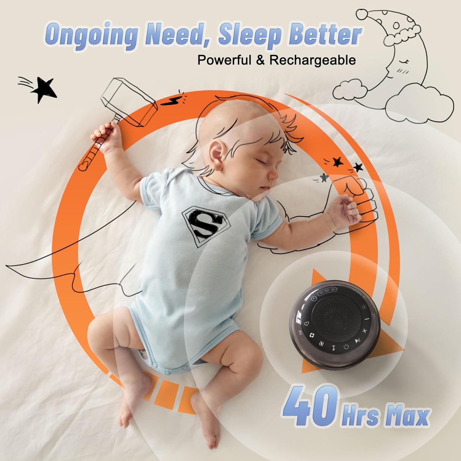 Máquina de Ruido Blanco INSMY Sleepgood V1, 35 Sonidos, Luz Nocturna