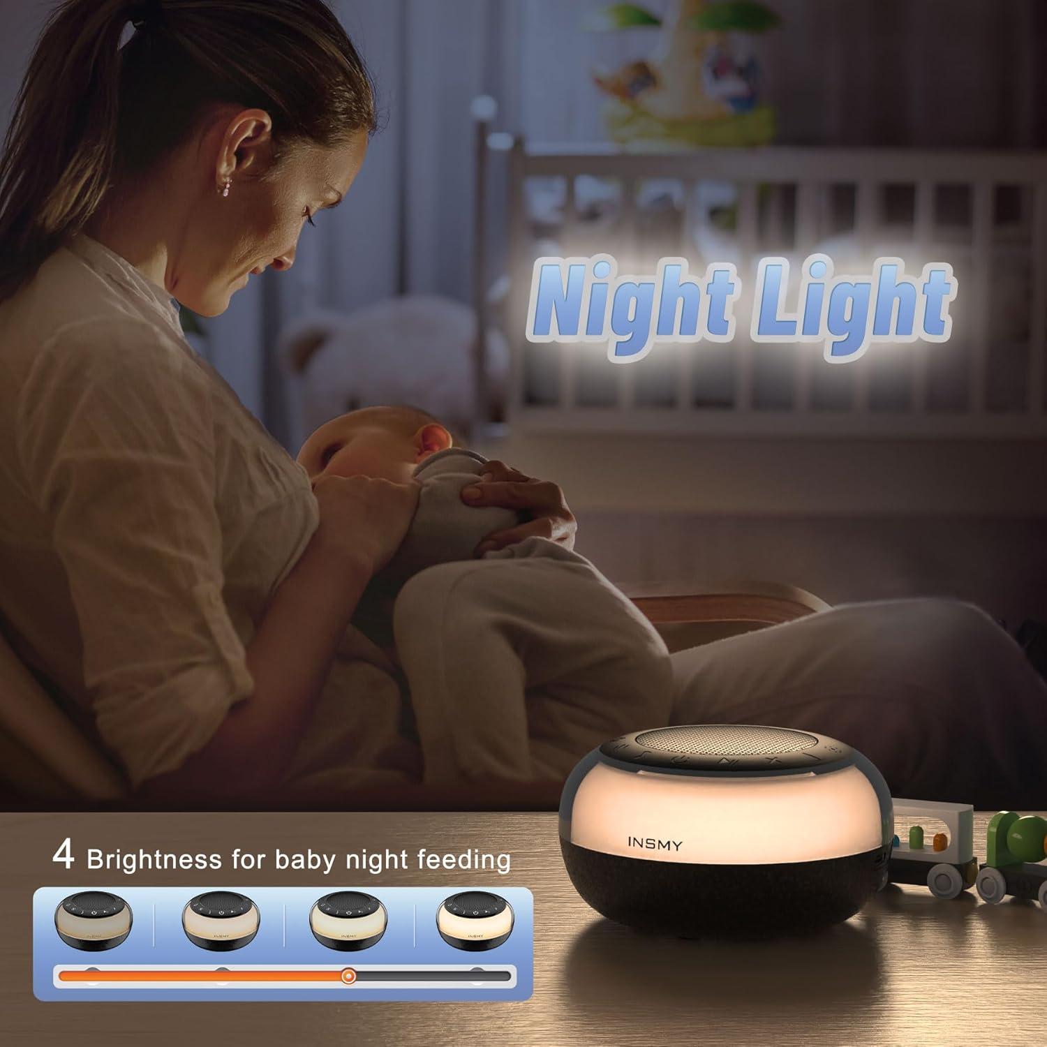 Máquina de Ruido Blanco INSMY Sleepgood V1, 35 Sonidos, Luz Nocturna