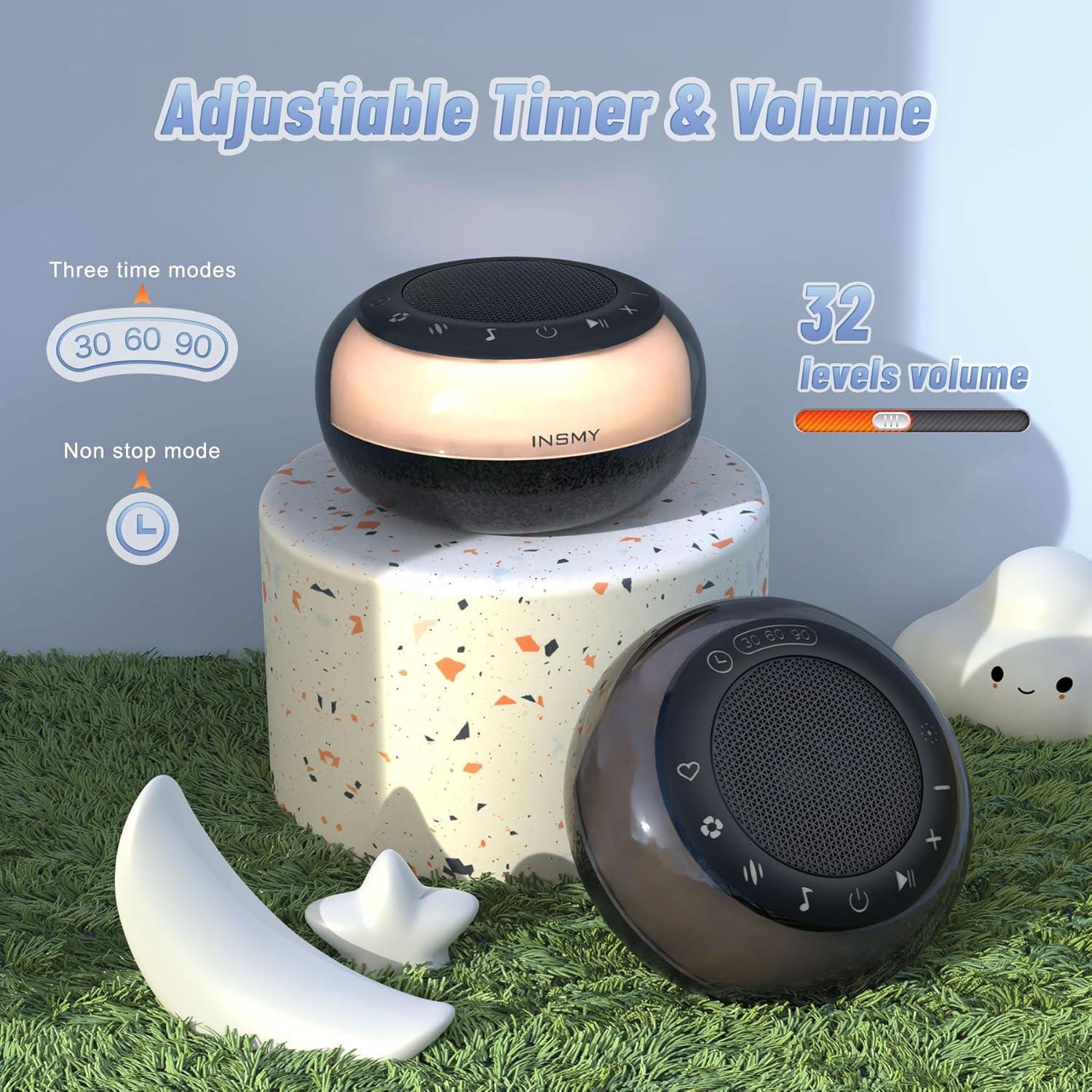 Máquina de Ruido Blanco INSMY Sleepgood V1, 35 Sonidos, Luz Nocturna