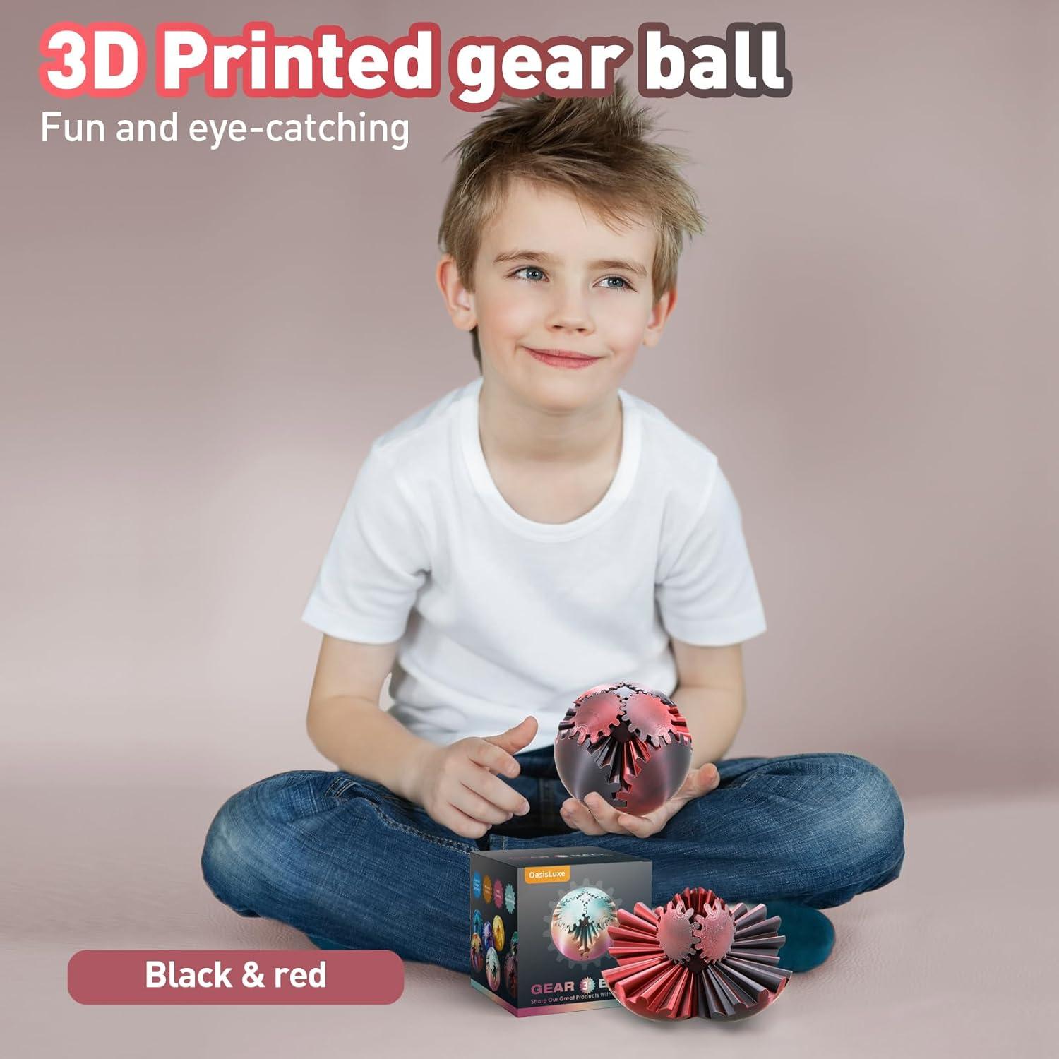 Pelota de Engranaje Antiestrés 3D Jishou 8.49cm - Varios Colores