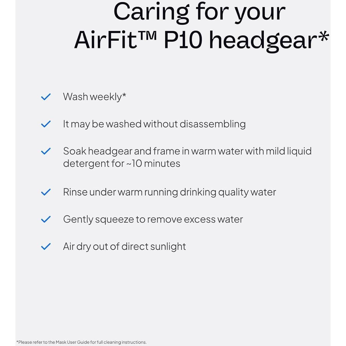 Arnés CPAP ResMed AirFit P10 Azul - Reemplazo con Clip