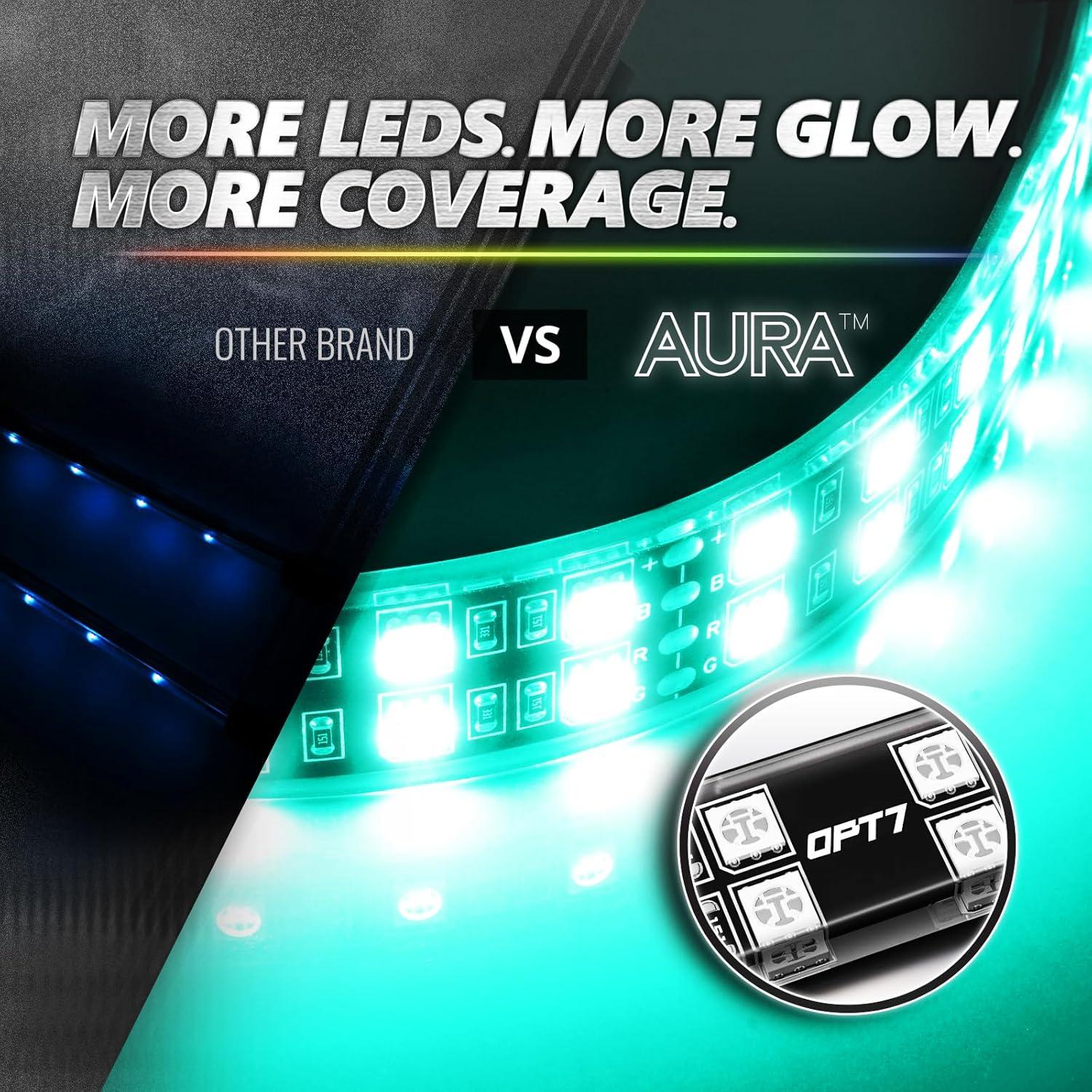 Luces LED de Interior OPT7 Aura Pro 4PC RGB Doble Fila