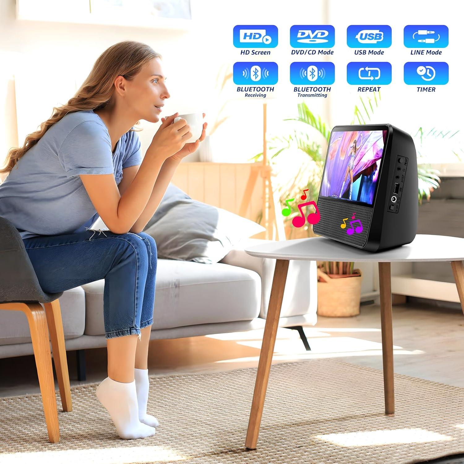 Reproductor DVD Portátil ROADOM 9.8" Pantalla HD 1024x600