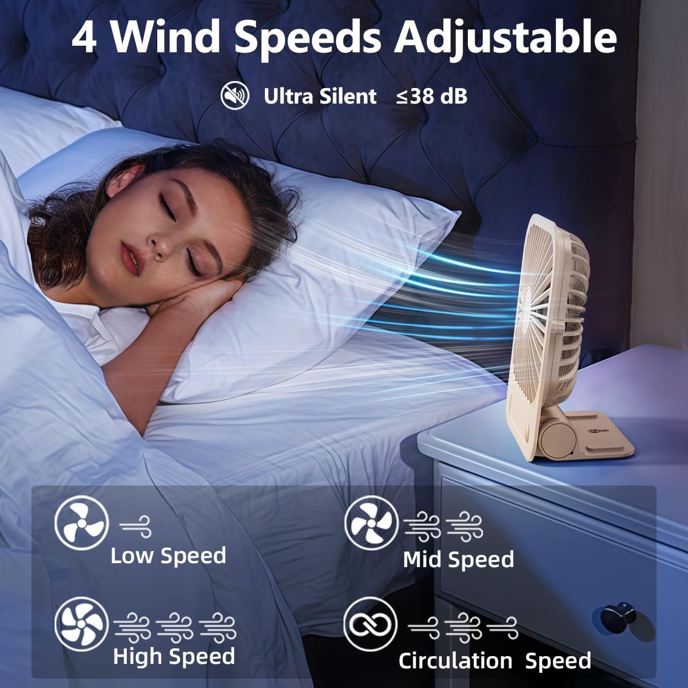 Ventilador de Pared WISFISSH QW Magnético Recargable 1200mAh