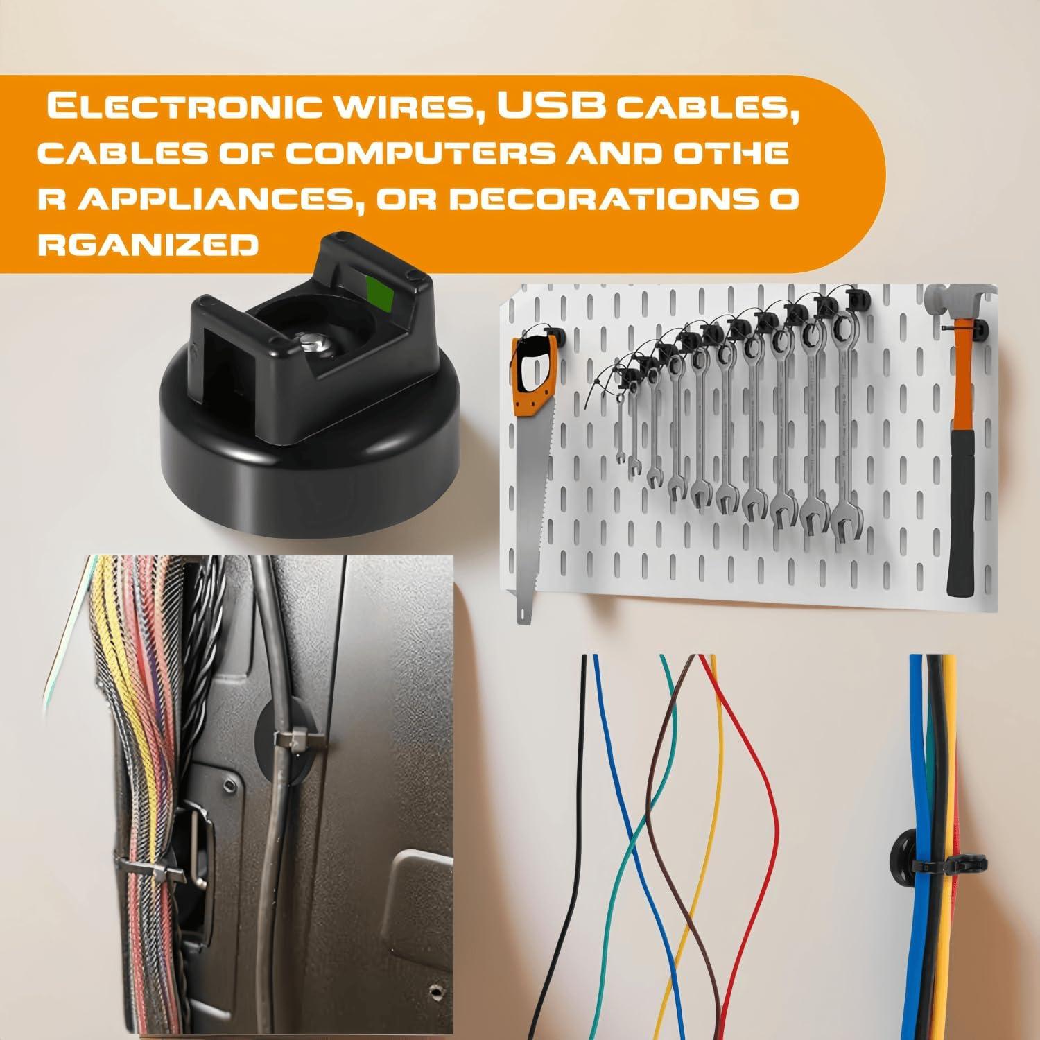 Soportes Magnéticos para Cables Genérico 10 Piezas Nylon