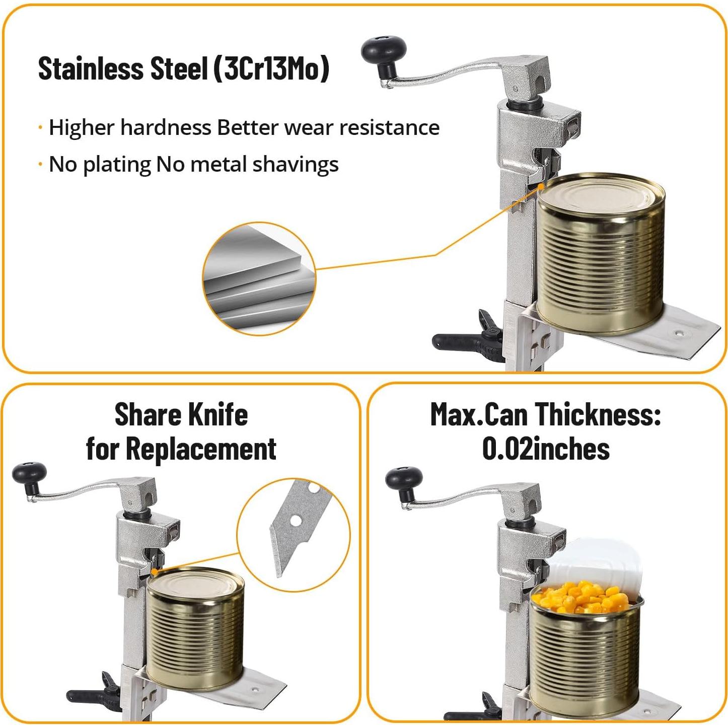 Abrelatas de mesa manual Towallmark con cuchilla de acero 30cm