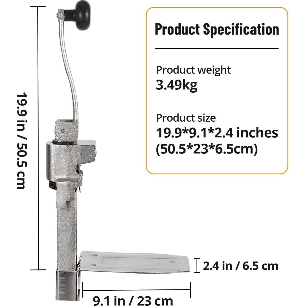 Abrelatas de mesa manual Towallmark con cuchilla de acero 30cm