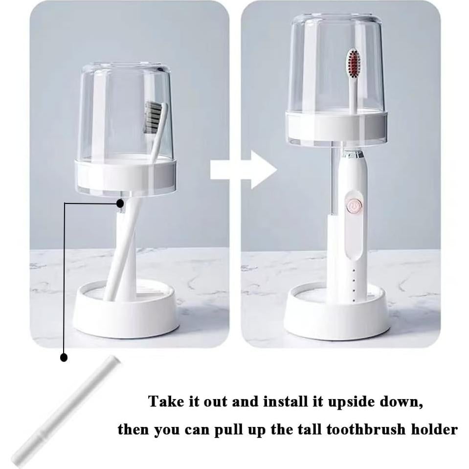 Soporte para cepillos de dientes Meiloi con taza y 2 ranuras