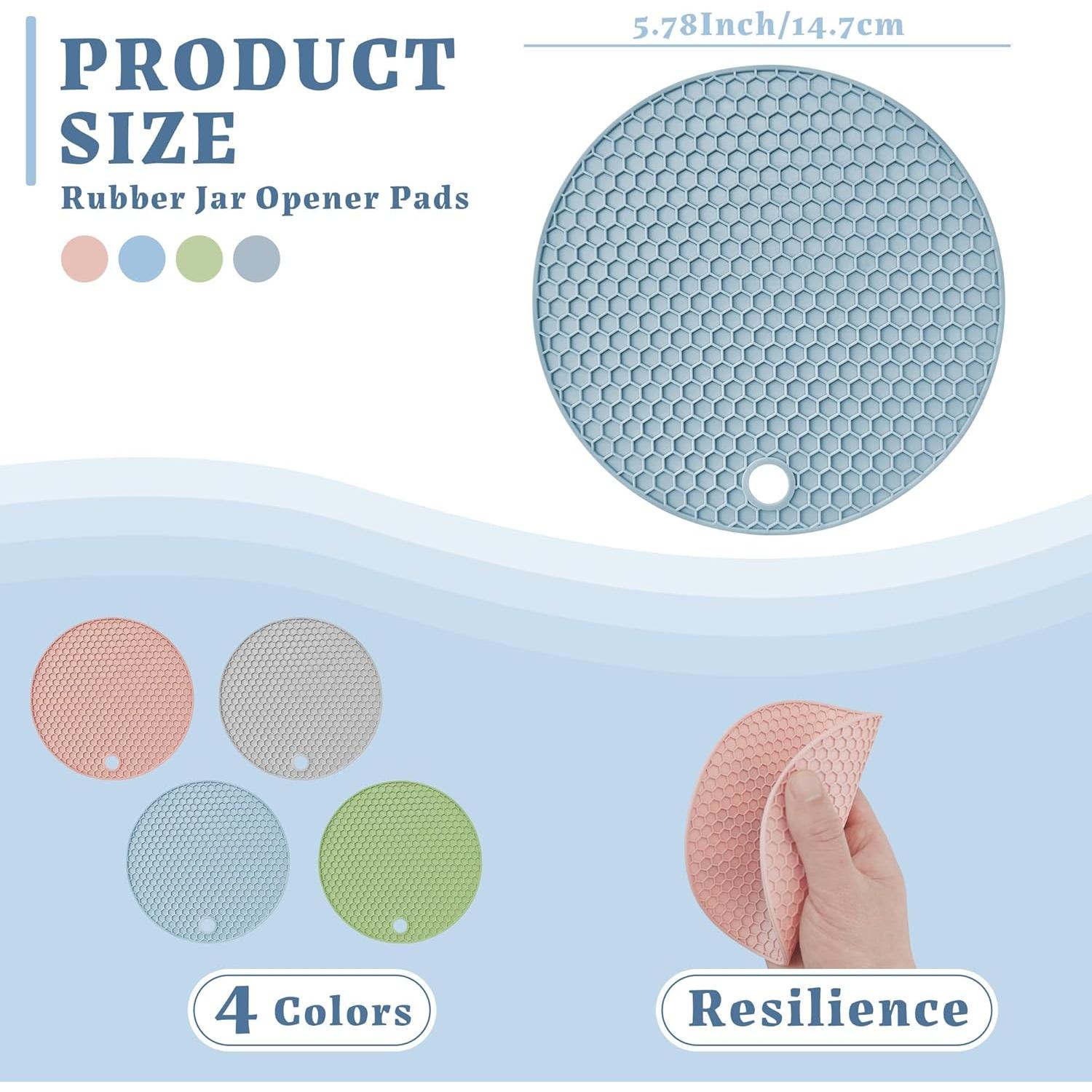 Almohadillas para abrir frascos Lzzabo, 4 unidades, diseño panal
