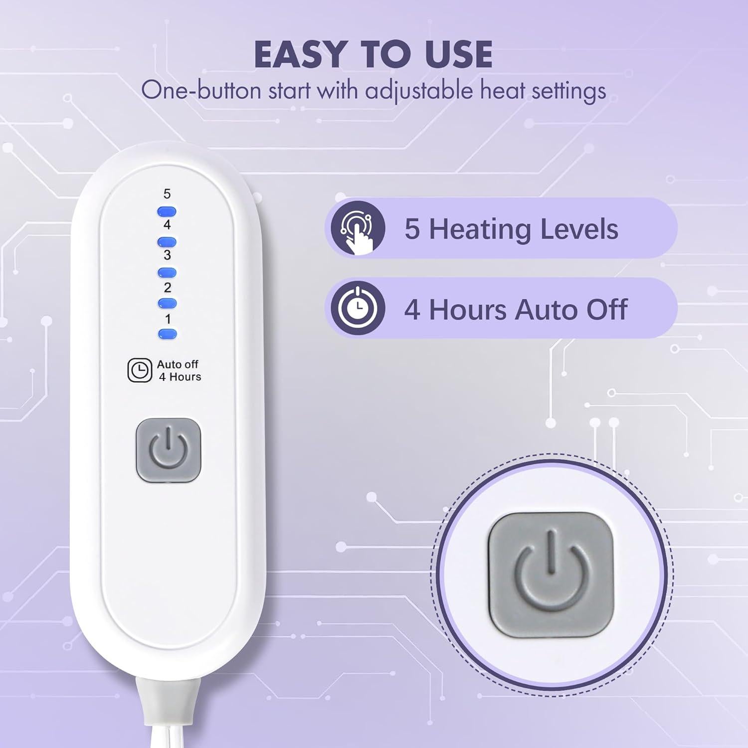 Manta Eléctrica VELLUBAM 127x152 cm Franela Suave 5 Niveles