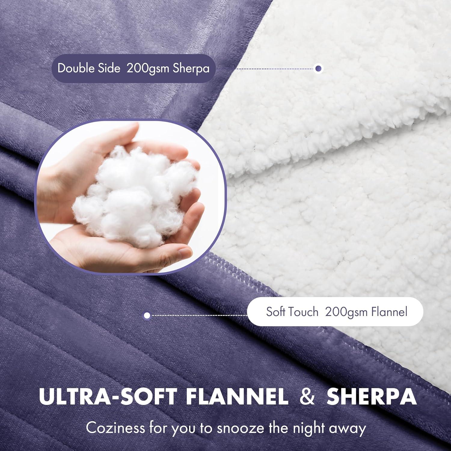 Manta Eléctrica VELLUBAM 127x152 cm Franela Suave 5 Niveles