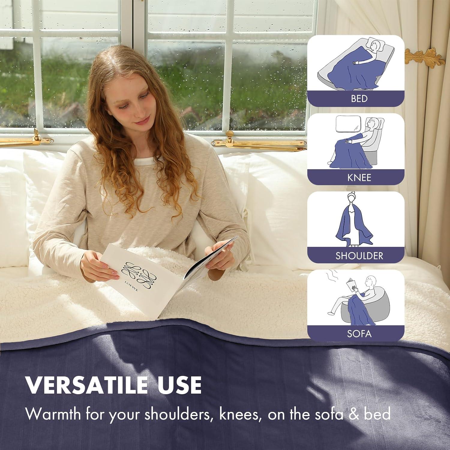 Manta Eléctrica VELLUBAM 127x152 cm Franela Suave 5 Niveles