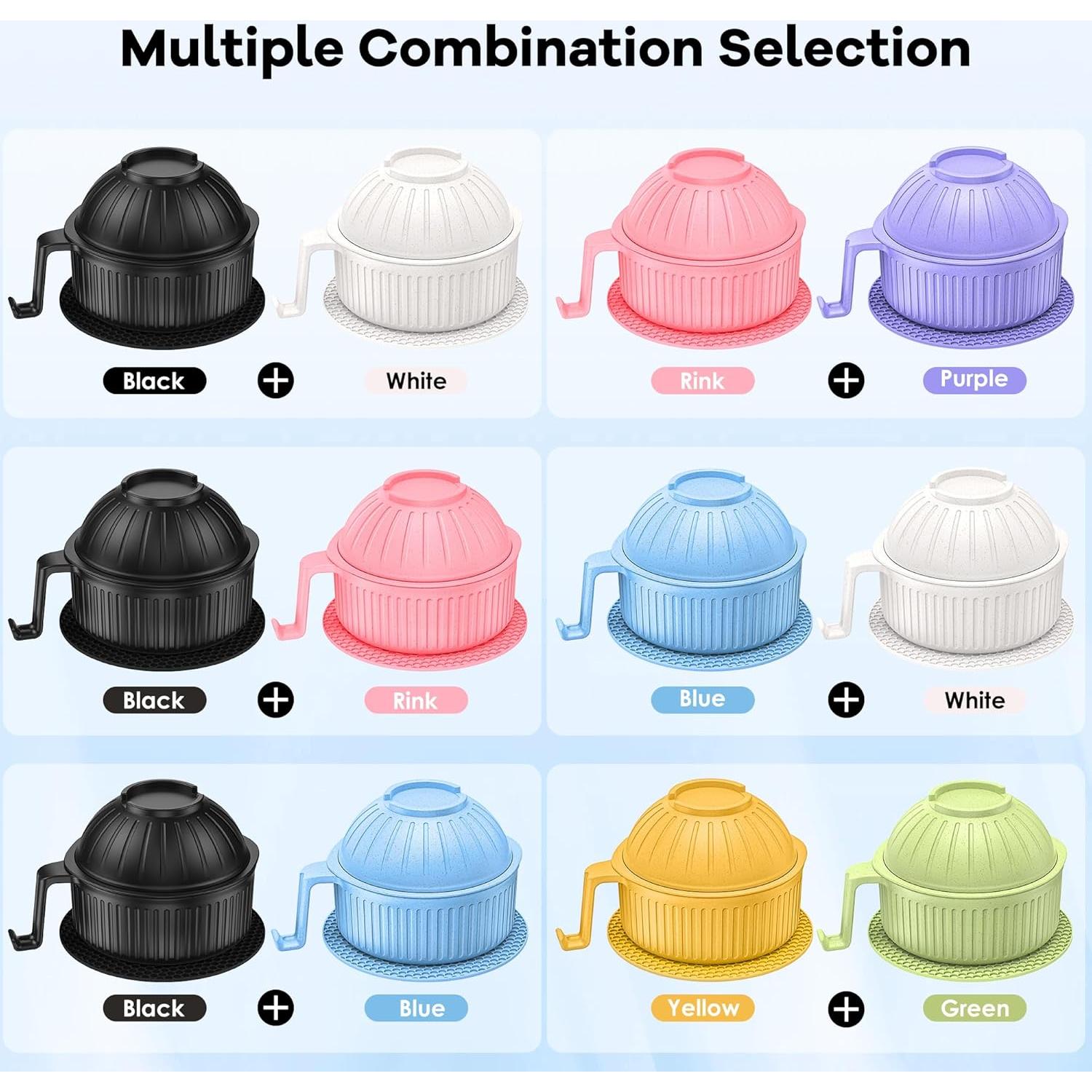 Set de Tazones de Ramen Beiyunee 2 Piezas 1L Microondas