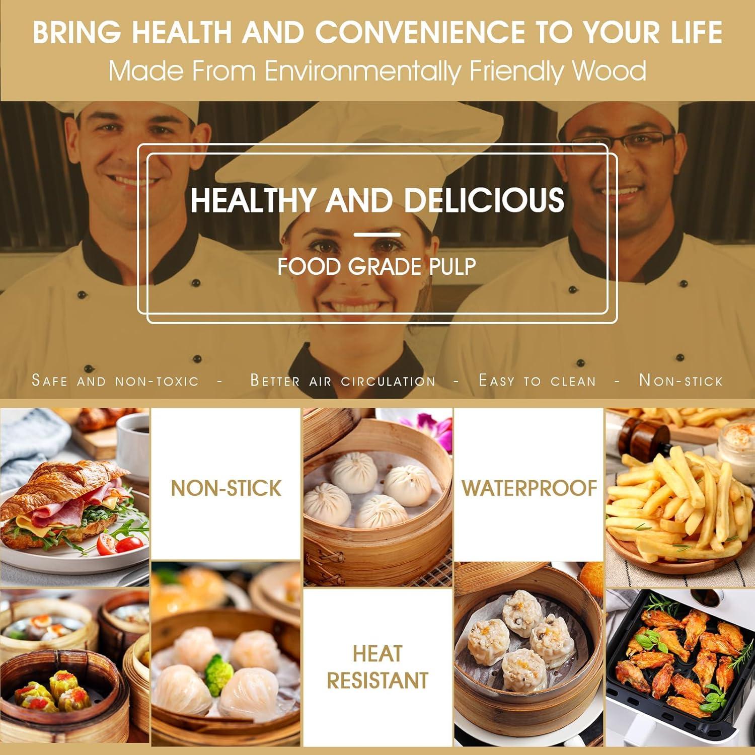 100 Forros de Vapor de Bambú AUUTI 7" Antiadherente Ecológico