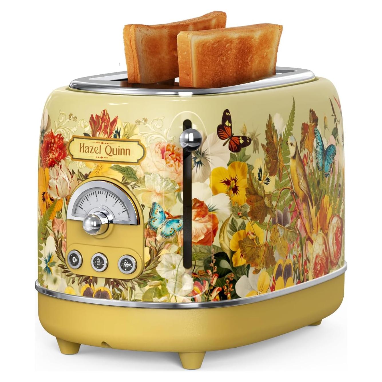 Tostadora Retro 2 Rebanadas Hazel Quinn 850W 6 Niveles Dorado