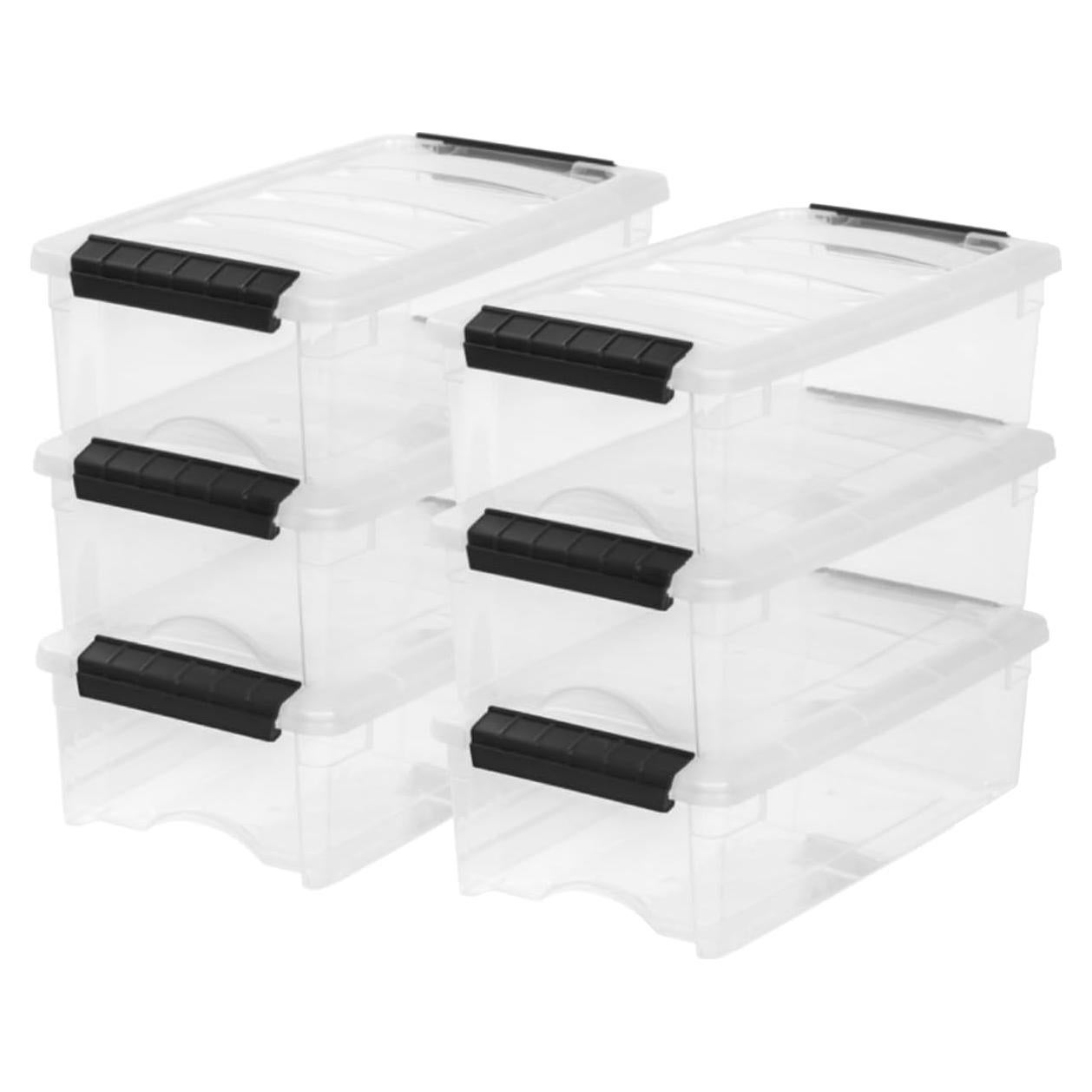 Bins de Almacenamiento IRIS USA 6-Pack 6 Qt Apilables Transparentes