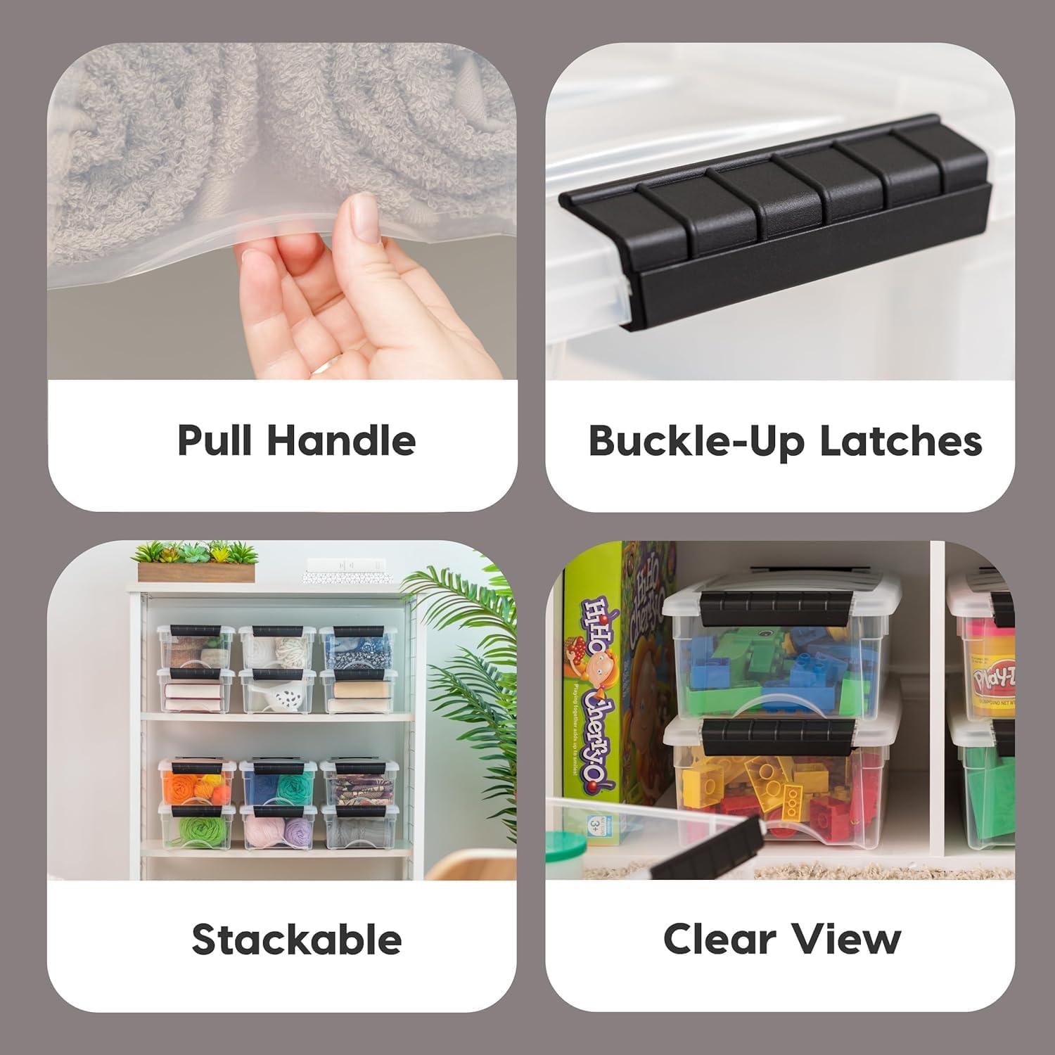 Bins de Almacenamiento IRIS USA 6-Pack 6 Qt Apilables Transparentes