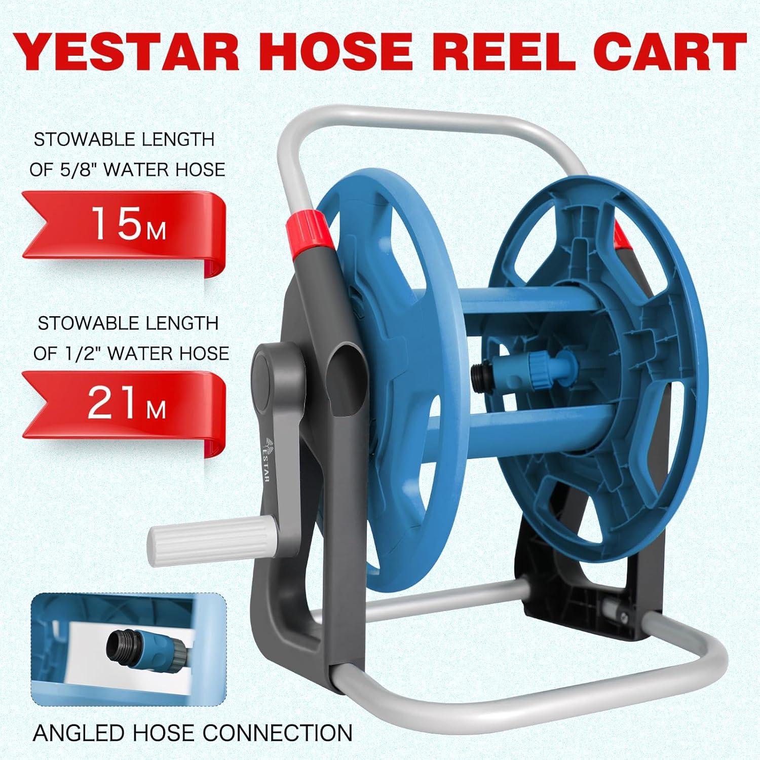 Carro Enrollador de Manguera YESTAR 15.24m Azul 1.81kg
