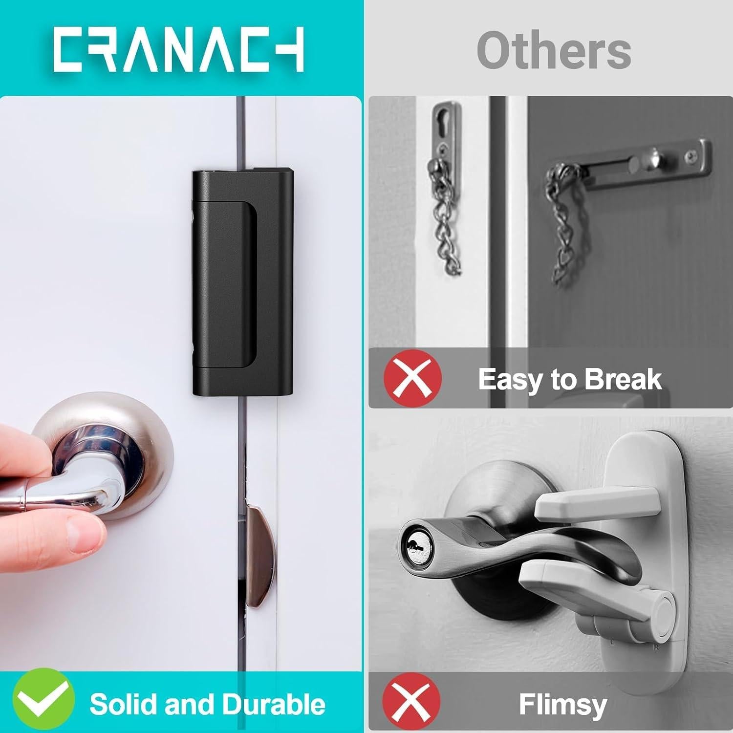 Cerradura de Seguridad CRANACH para Puerta Principal Negra