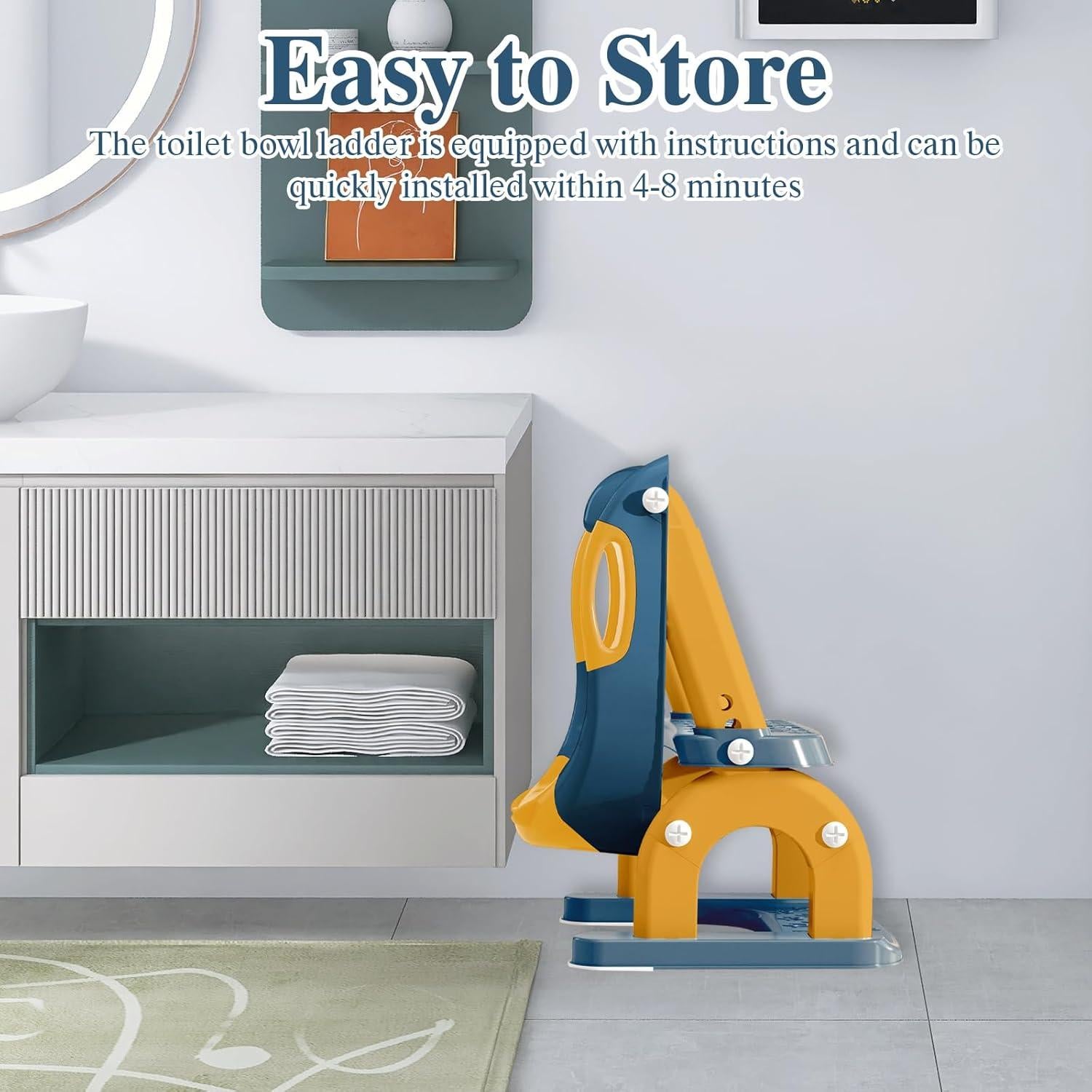 Asiento de Entrenamiento para Baño CUXFLS 2-en-1 Ajustable Azul