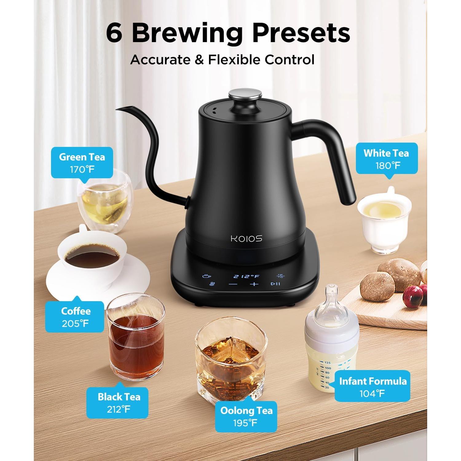 Hervidor Eléctrico KOIOS Cuello de Ganso 0.8L Control T°