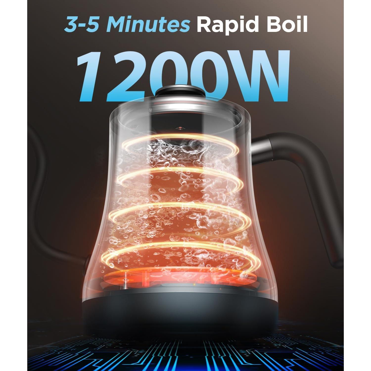 Hervidor Eléctrico KOIOS Cuello de Ganso 0.8L Control T°