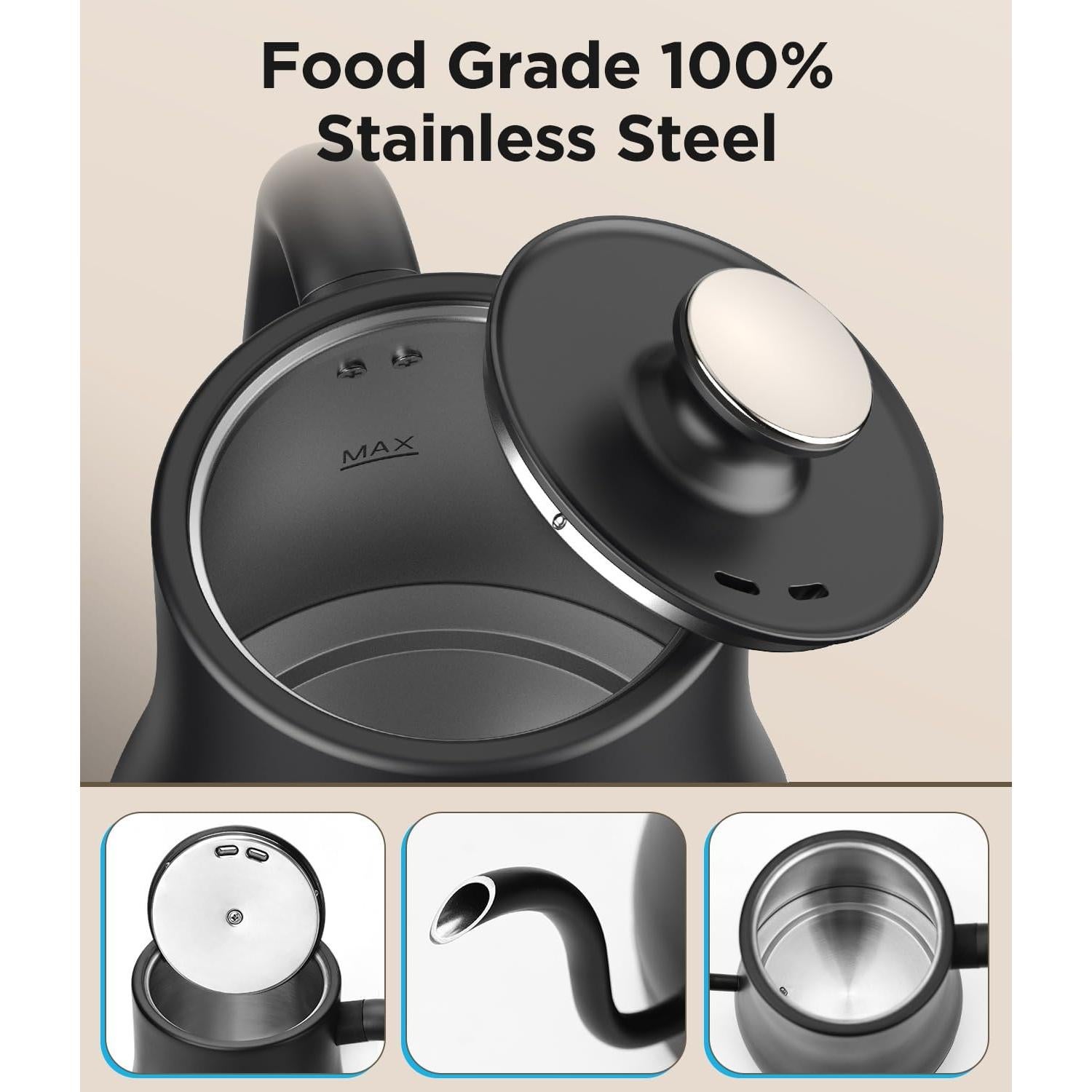 Hervidor Eléctrico KOIOS Cuello de Ganso 0.8L Control T°