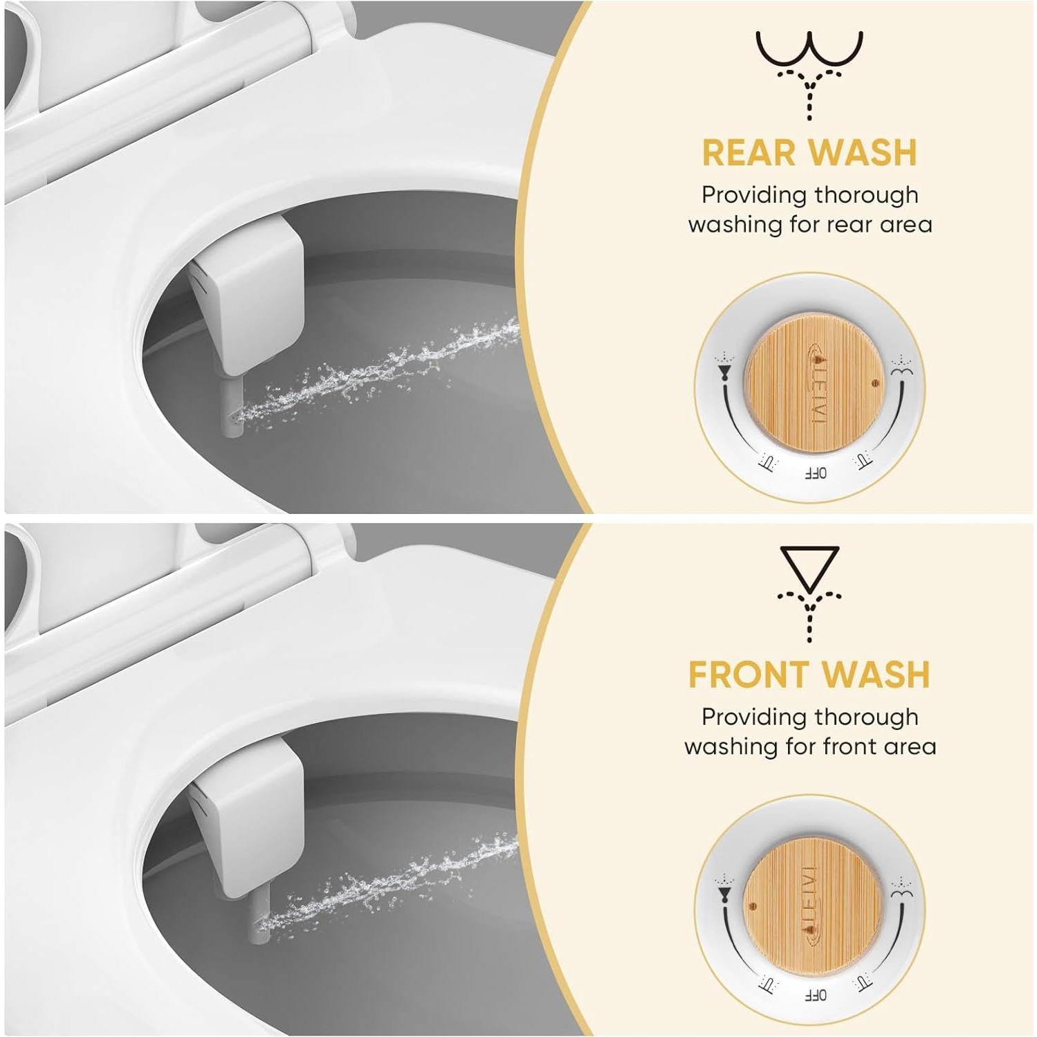 Accesorio de Bidet LEIVI A8808 Ultra Delgado con Doble Boquilla