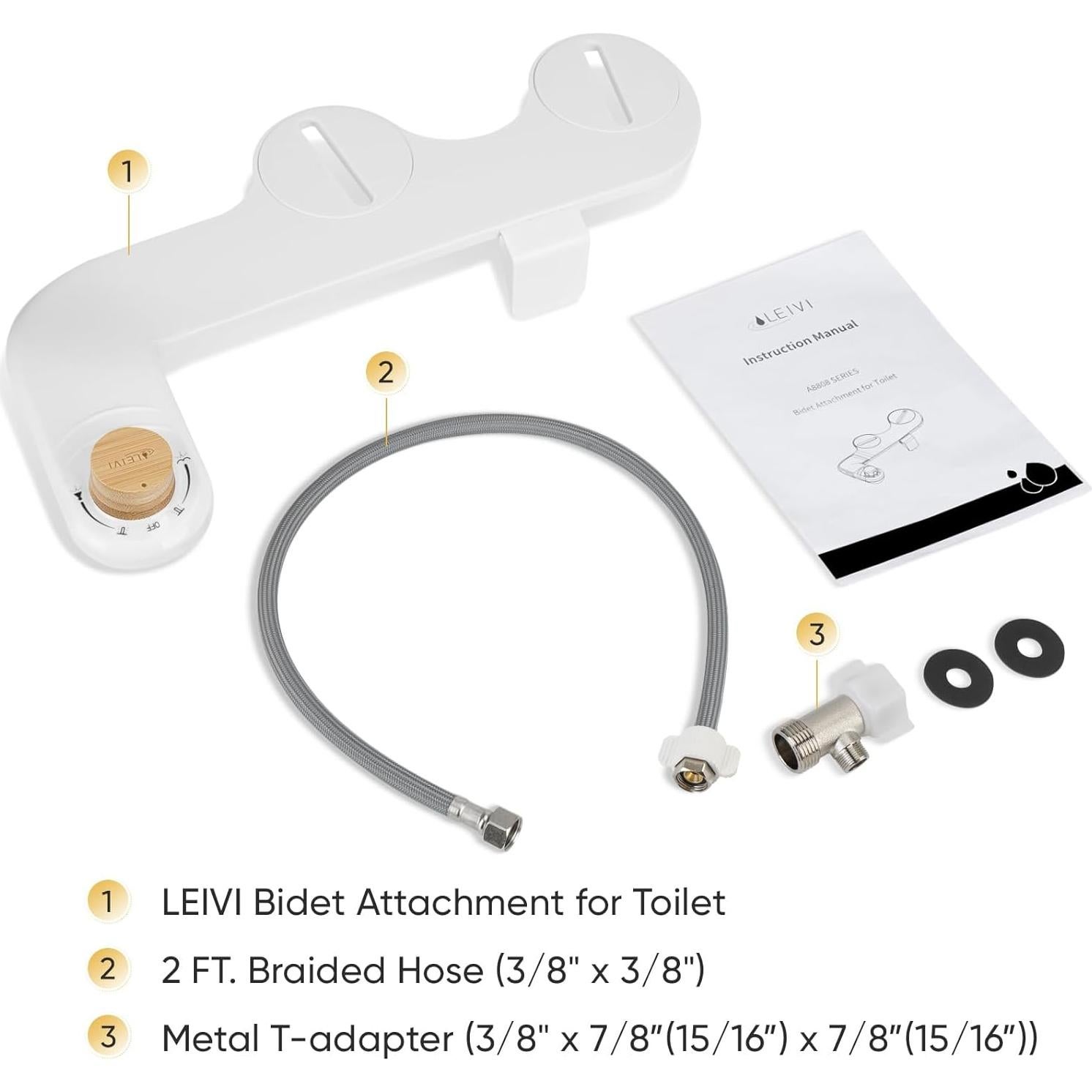 Accesorio de Bidet LEIVI A8808 Ultra Delgado con Doble Boquilla