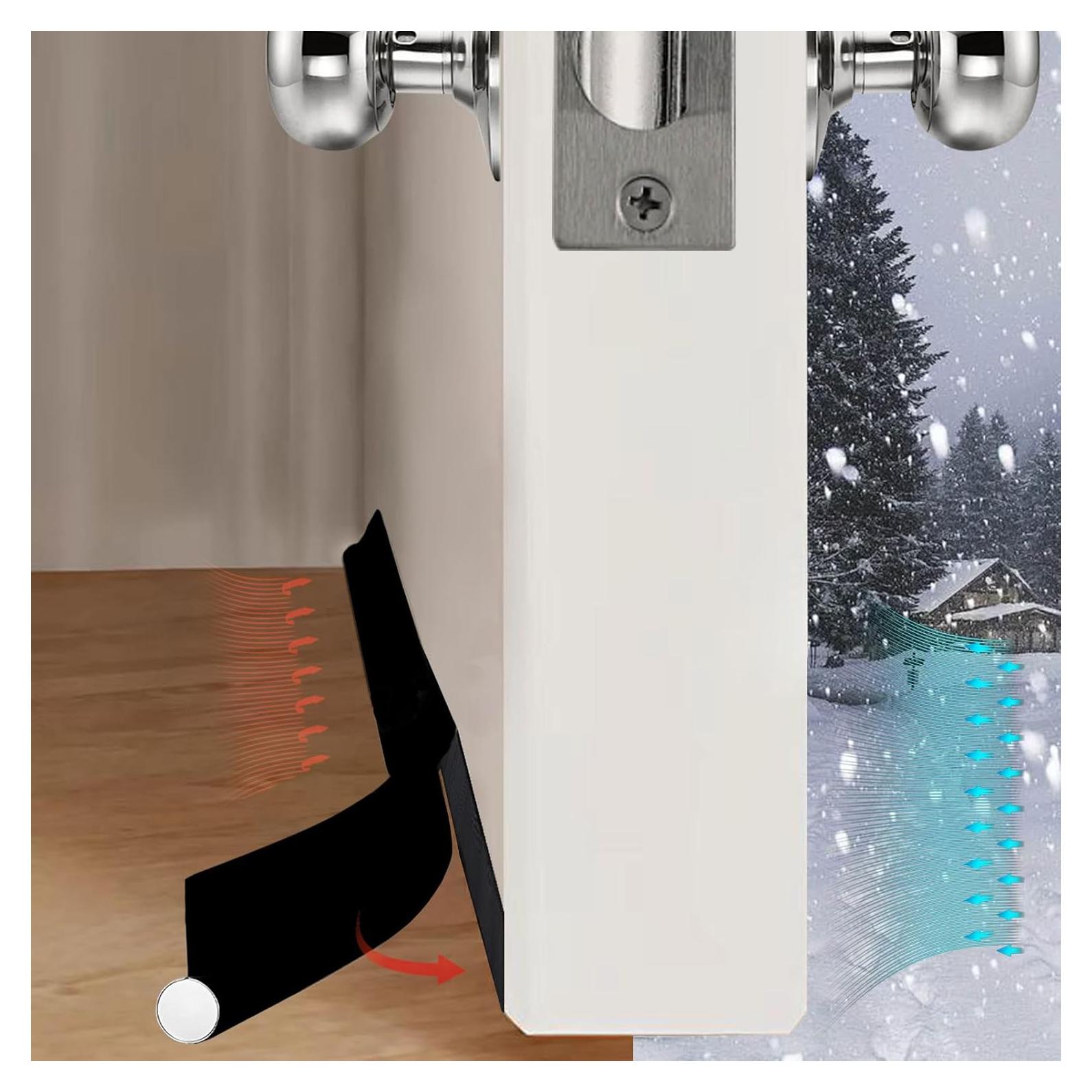 Tapón Ajustable para Puerta TXHOIHF 91.44 cm Negro Bloqueador de Aire y Ruido