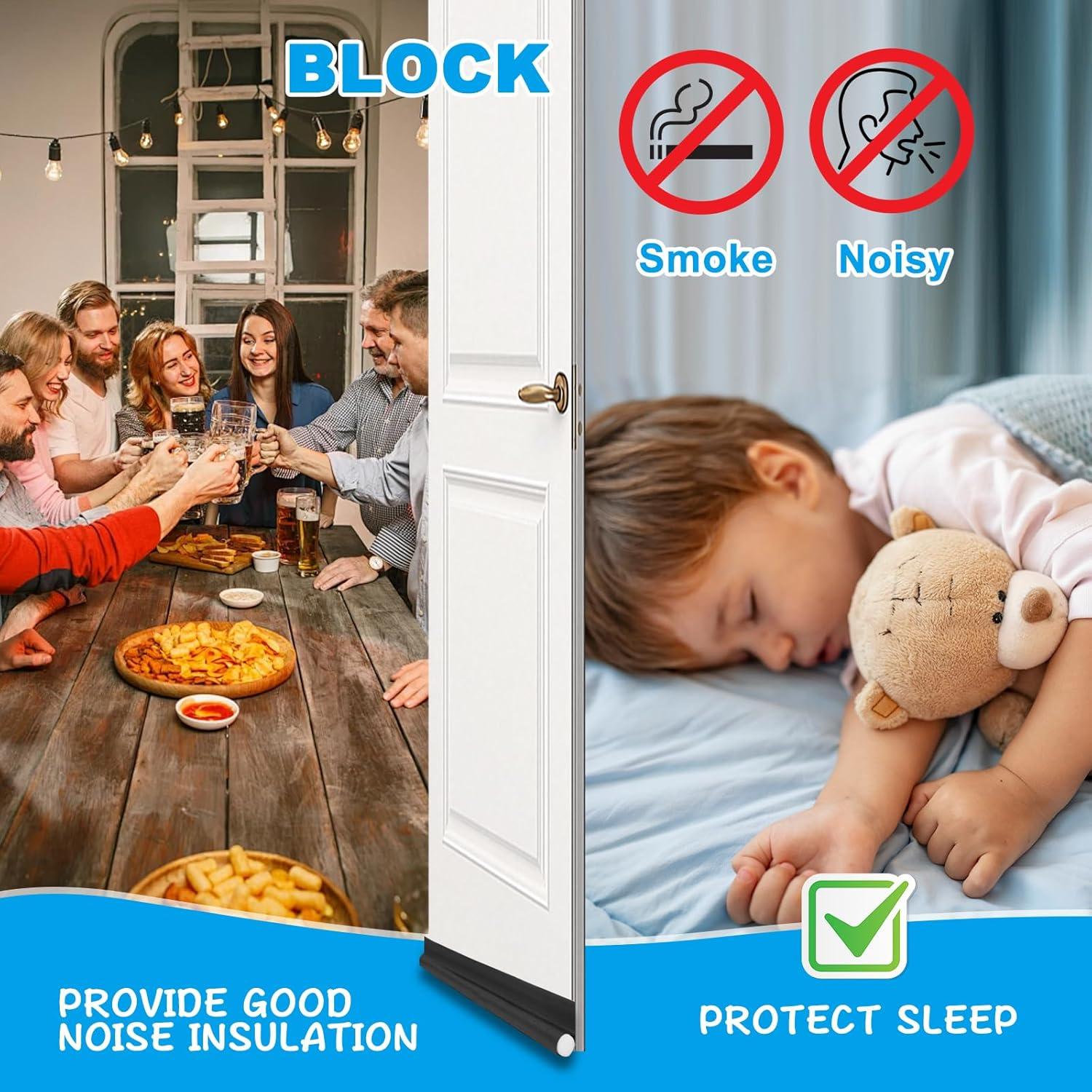 Tapón Ajustable para Puerta TXHOIHF 91.44 cm Negro Bloqueador de Aire y Ruido