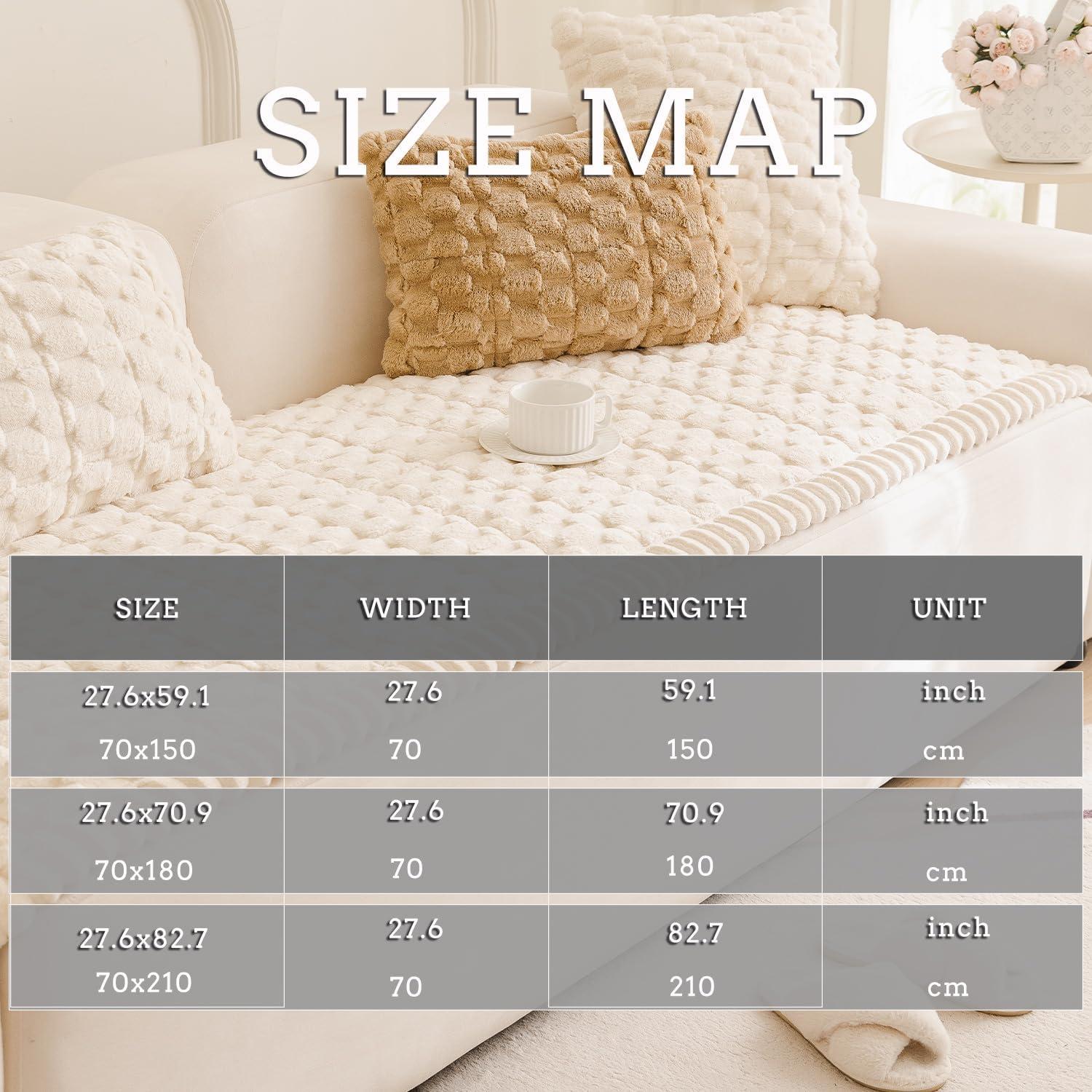 Funda de Sofá Antideslizante Tiwwie 70x150 cm Beige