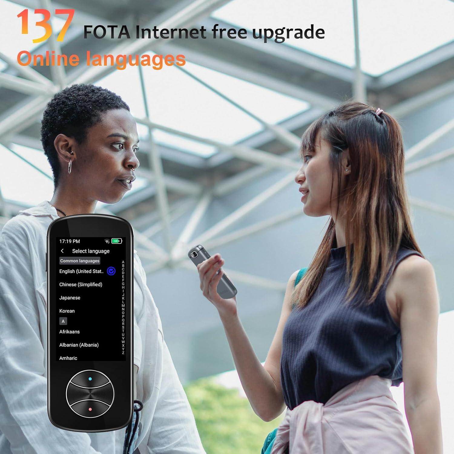 Traductor de Idiomas TEHOYI V10 Offline 137 Idiomas Gris