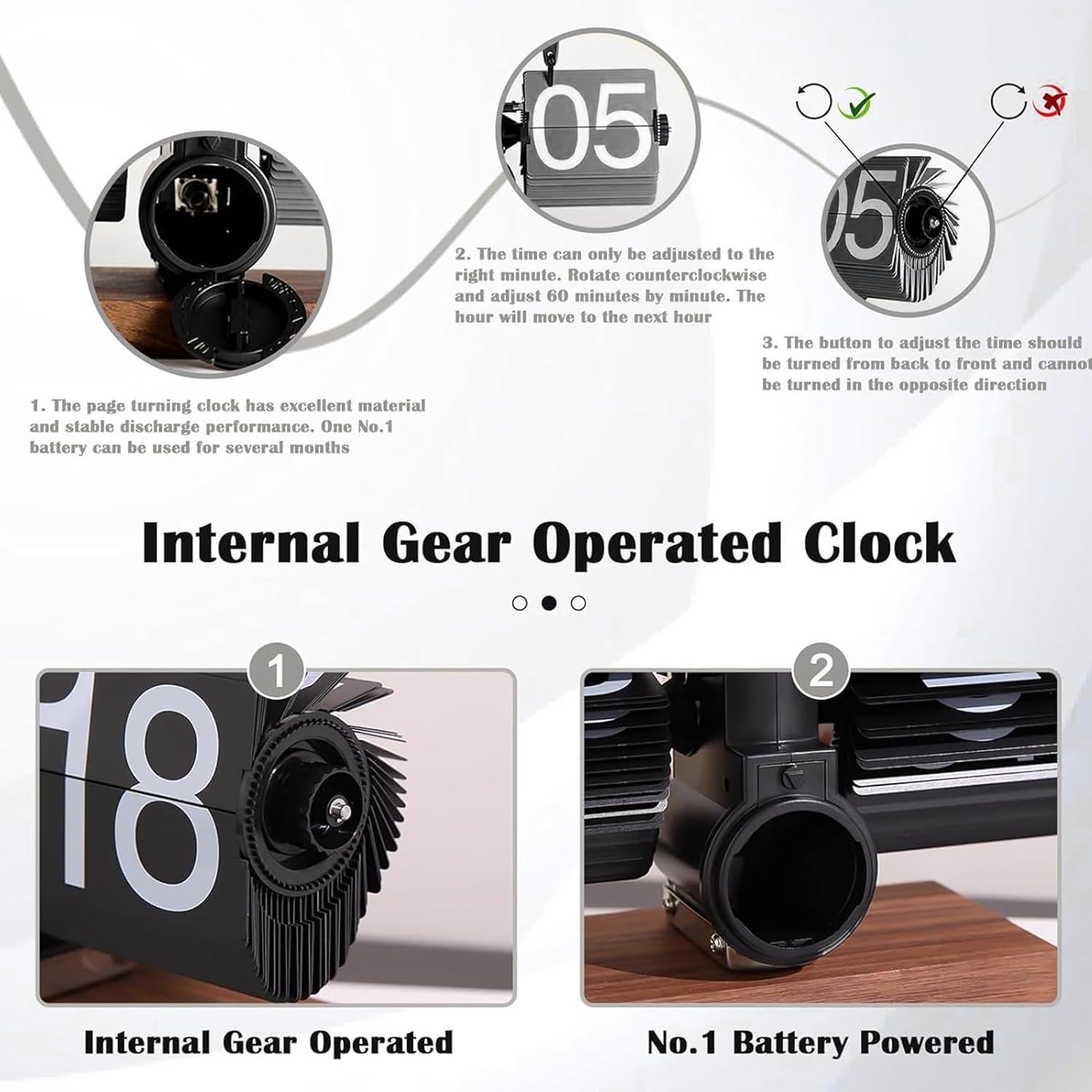 Reloj de Mesa Retro Phencaser Flip Digital 20.3x15.2cm