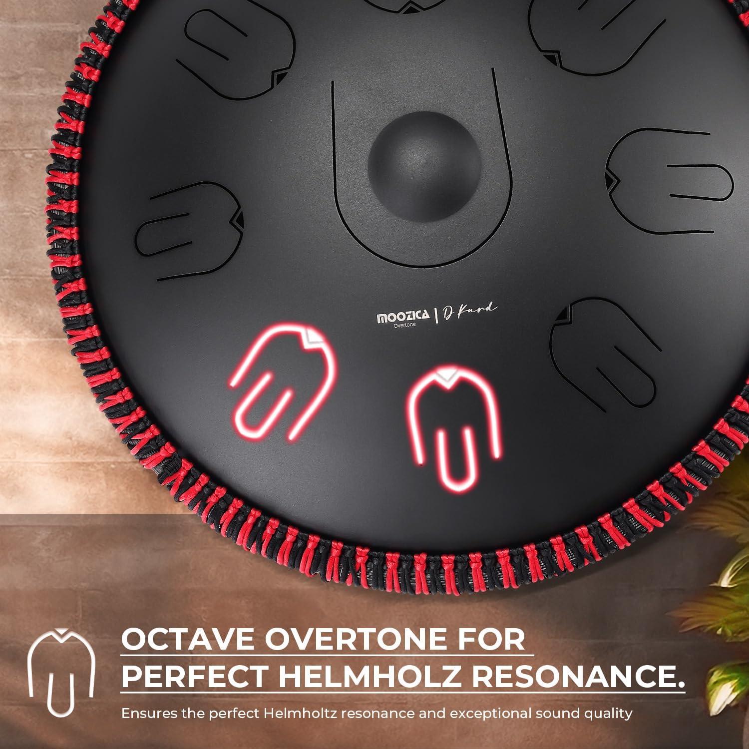 Tambor Handpan MOOZICA 14" 17 Notas D-Kurd Negro con Bolsa