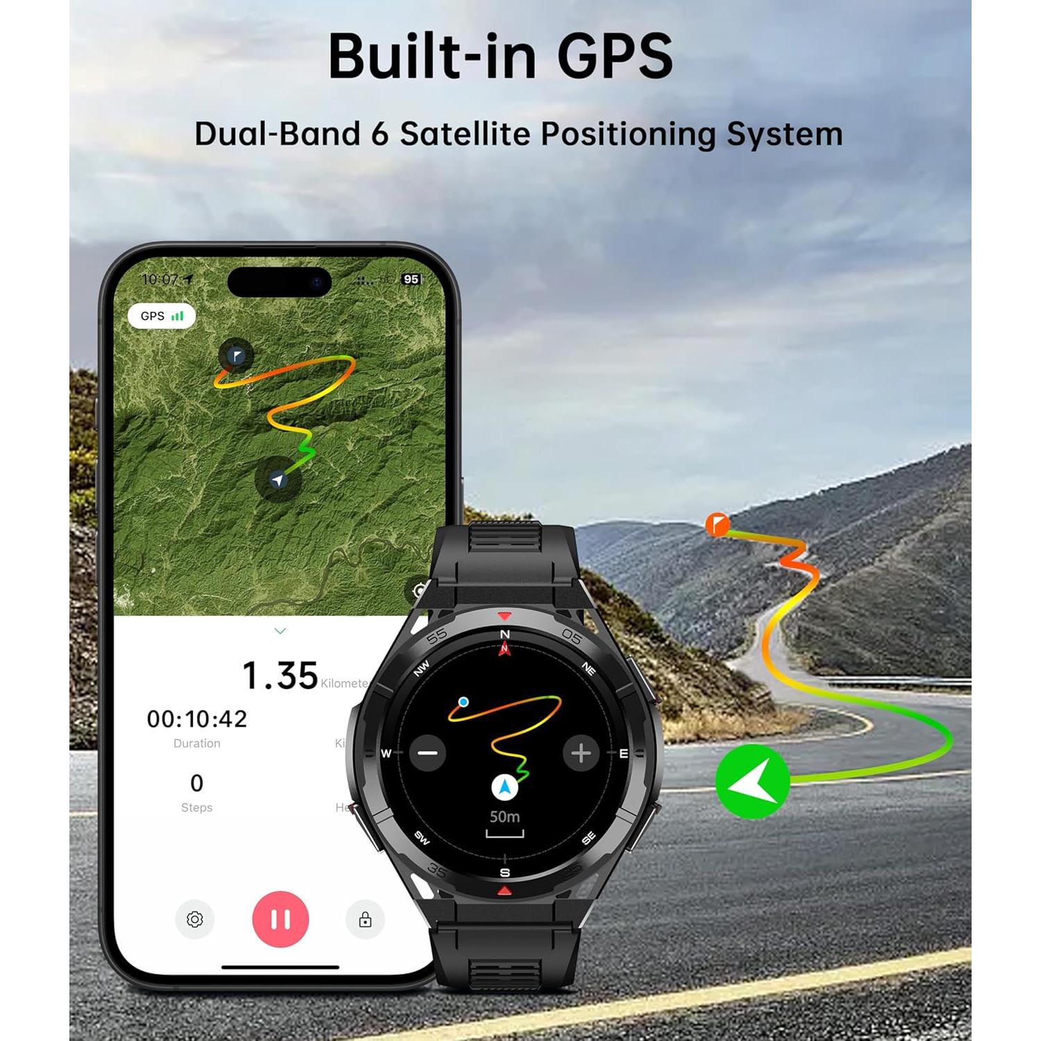 Reloj Inteligente OUKITEL BT12 GPS 1.43" AMOLED Impermeable