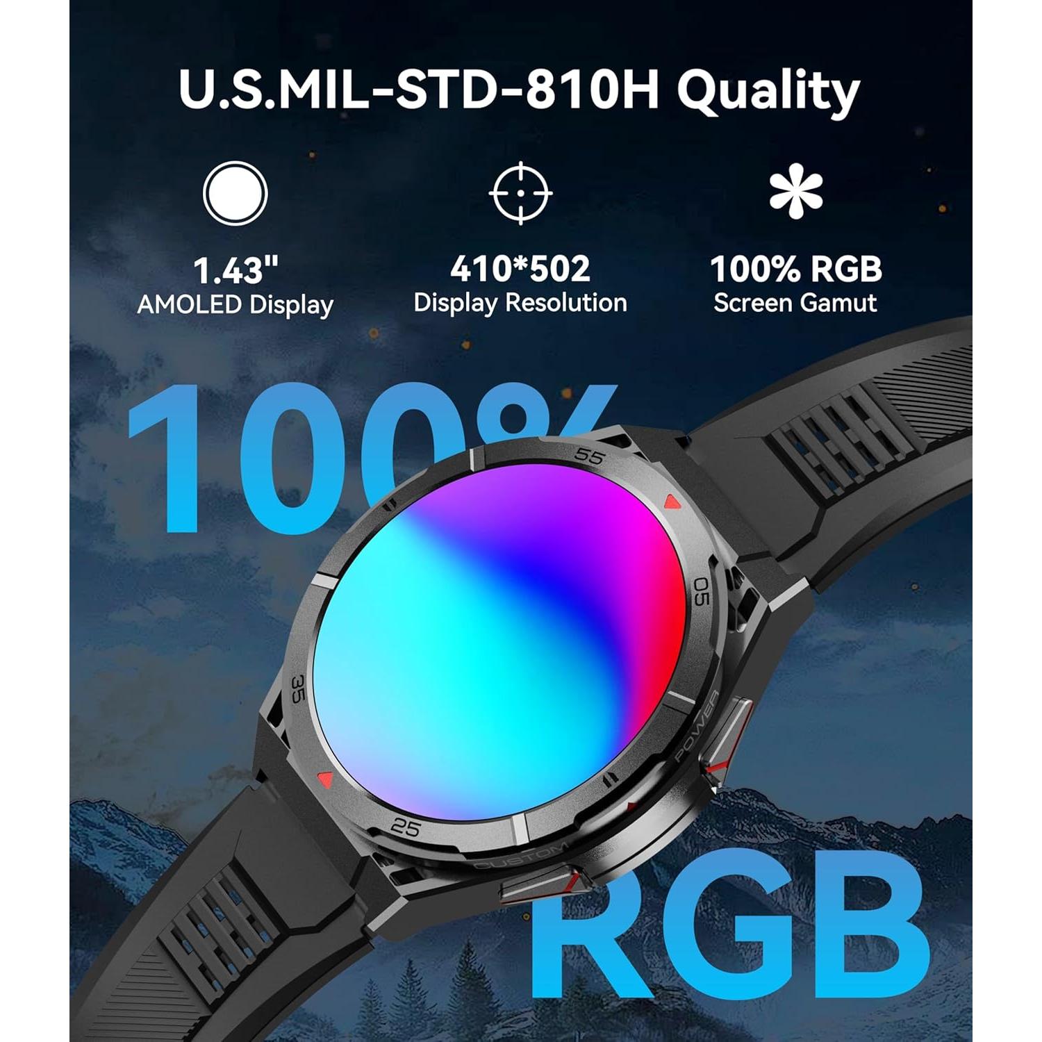 Reloj Inteligente OUKITEL BT12 GPS 1.43" AMOLED Impermeable