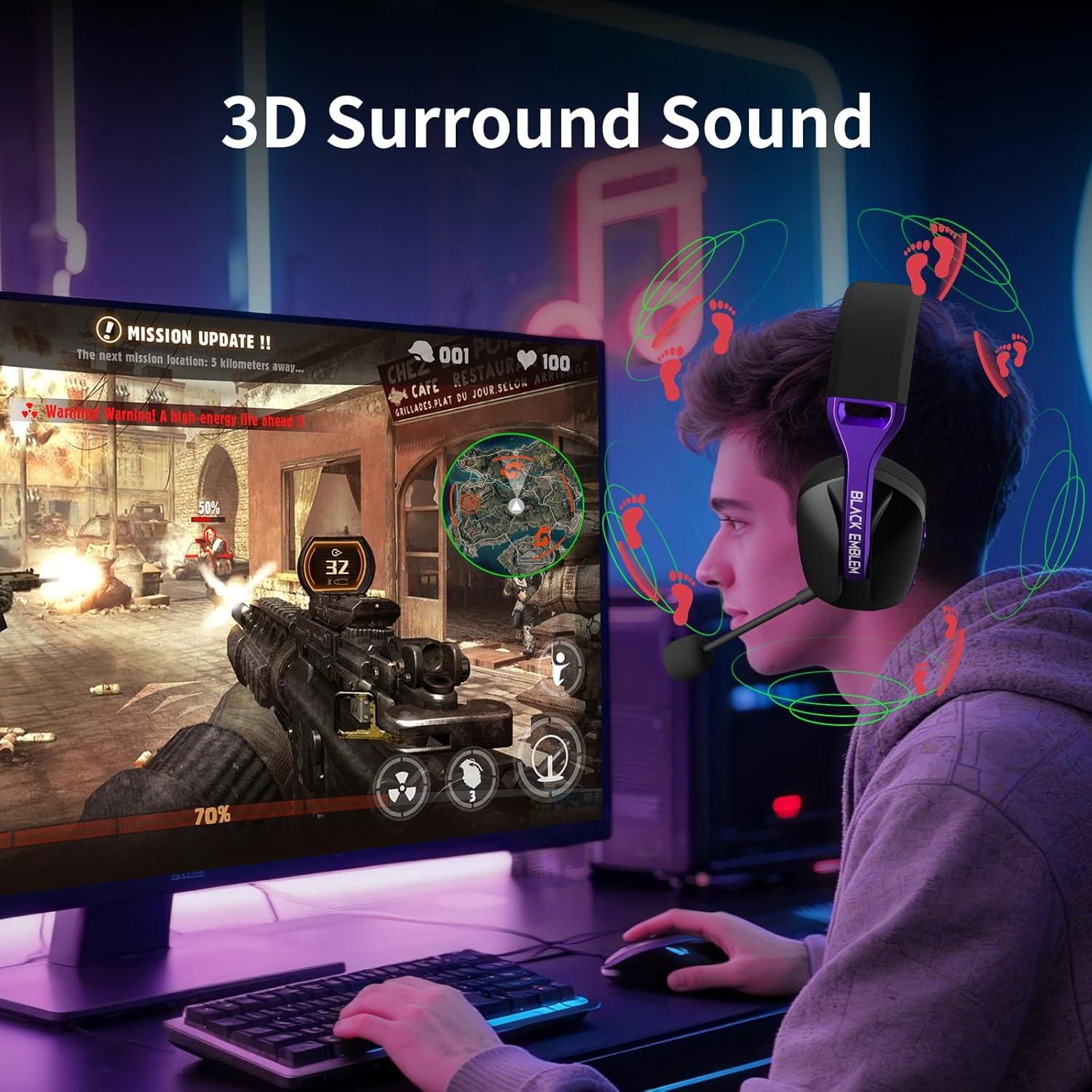 Auricular Gaming Inalámbrico Black Emblem X1 con Micrófono