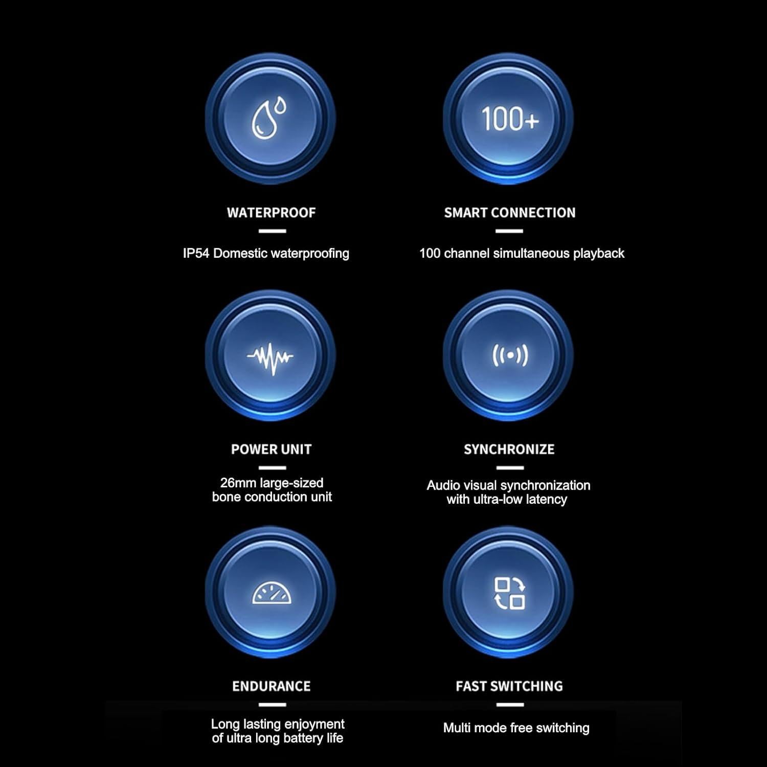 Altavoz de Conducción Ósea Docooler Hummingbird 2024 - Negro, 2 Paquetes