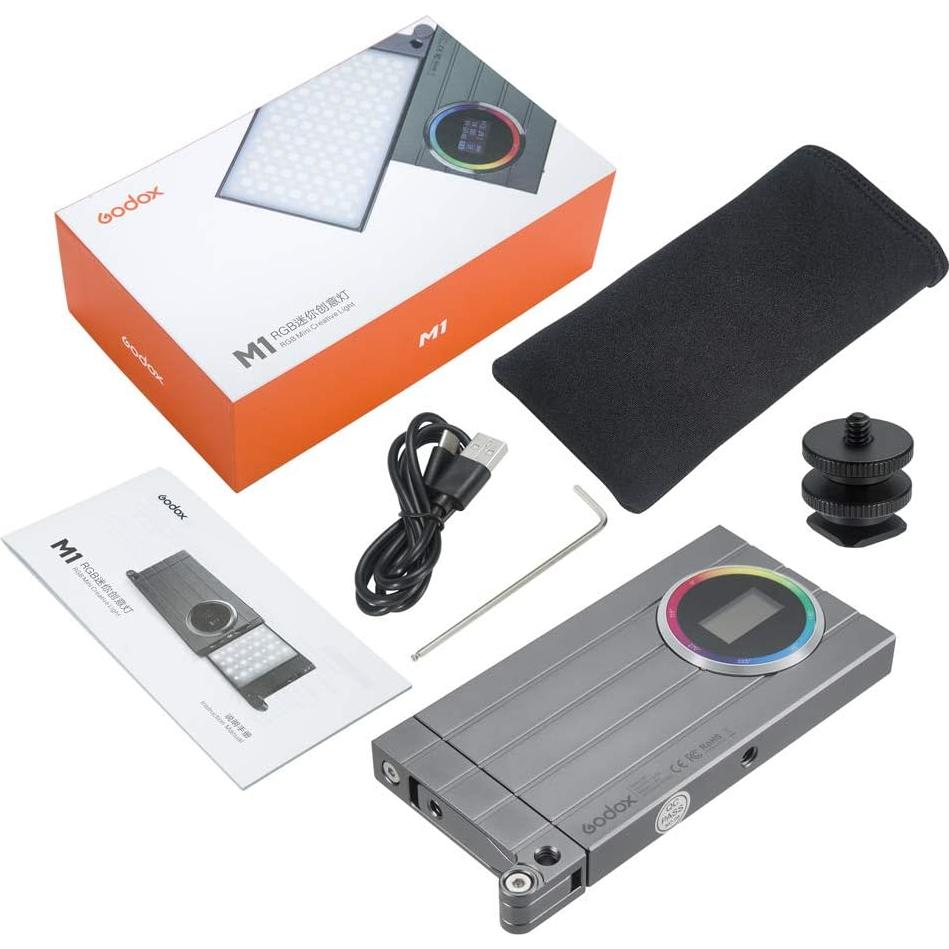 Godox M1 Luz LED RGB Portátil con 15 Efectos y Batería 2410mAh