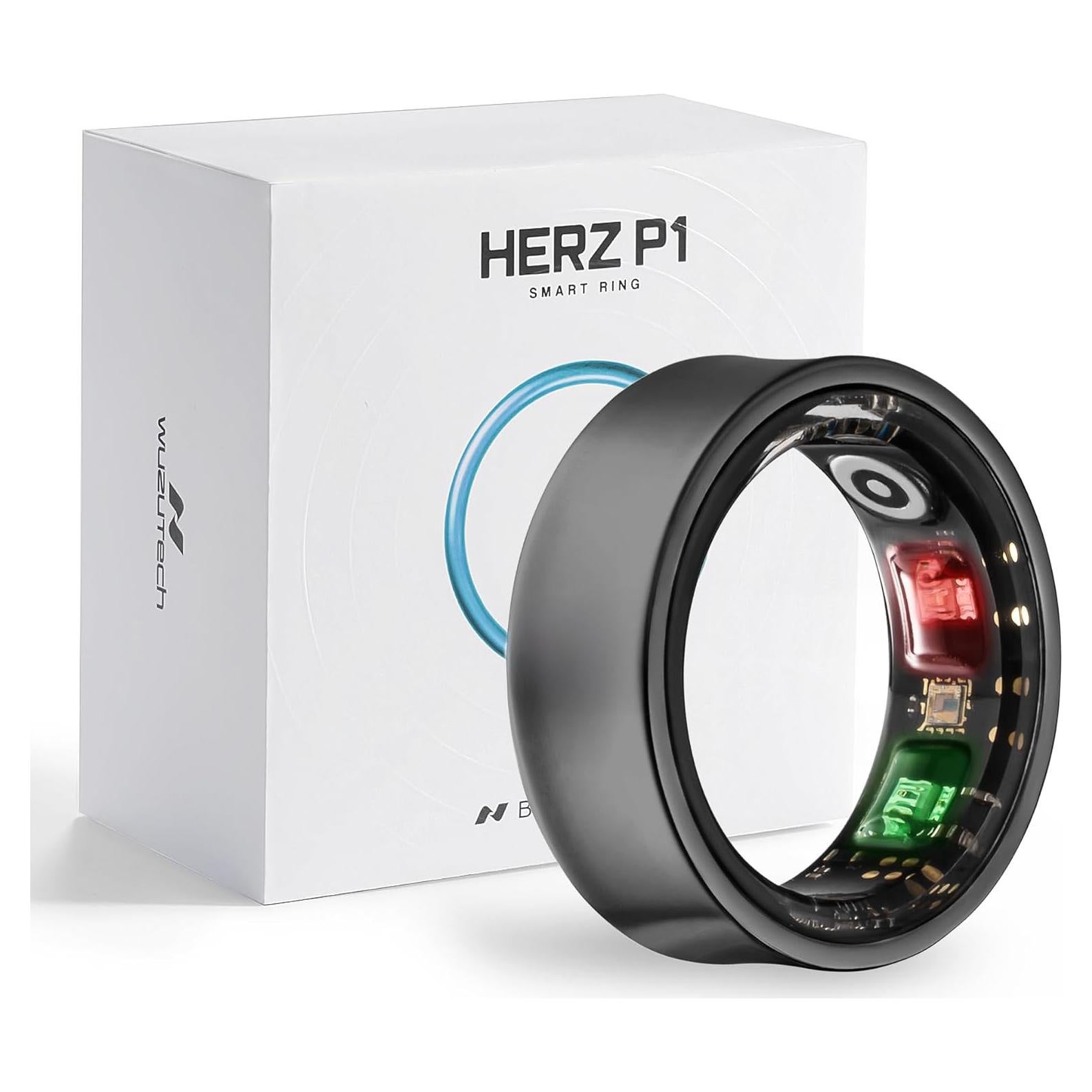 Anillo Inteligente Herz P1 Negro - Salud 24/7, 20 Biométricas