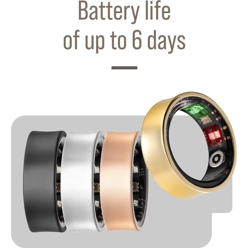 Anillo Inteligente Herz P1 Negro - Salud 24/7, 20 Biométricas