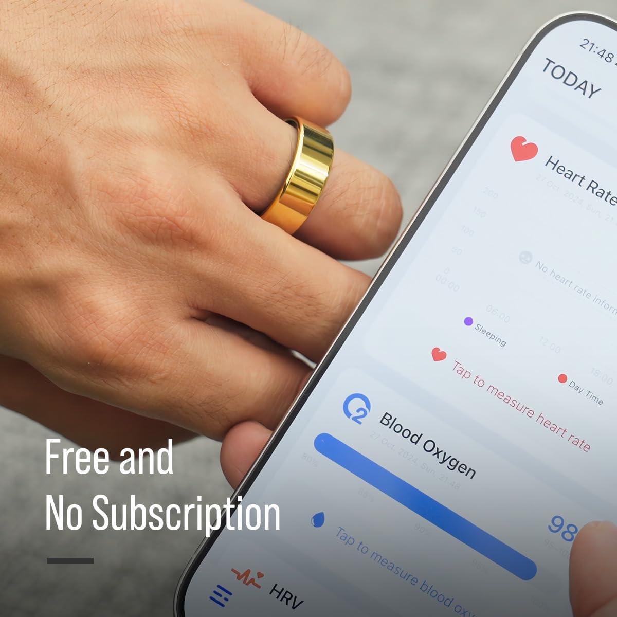 Anillo Inteligente Herz P1 Negro - Salud 24/7, 20 Biométricas