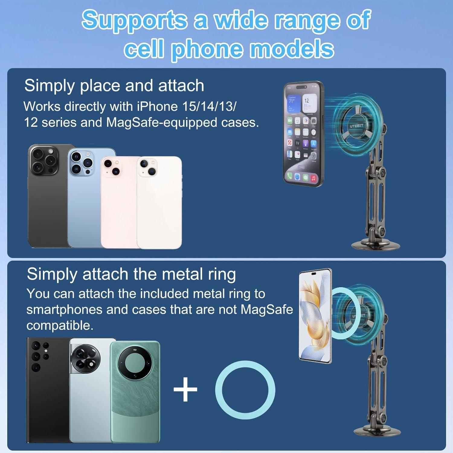 Soporte para Teléfono de Coche UTEBIT Magsafe Ajustable 360°