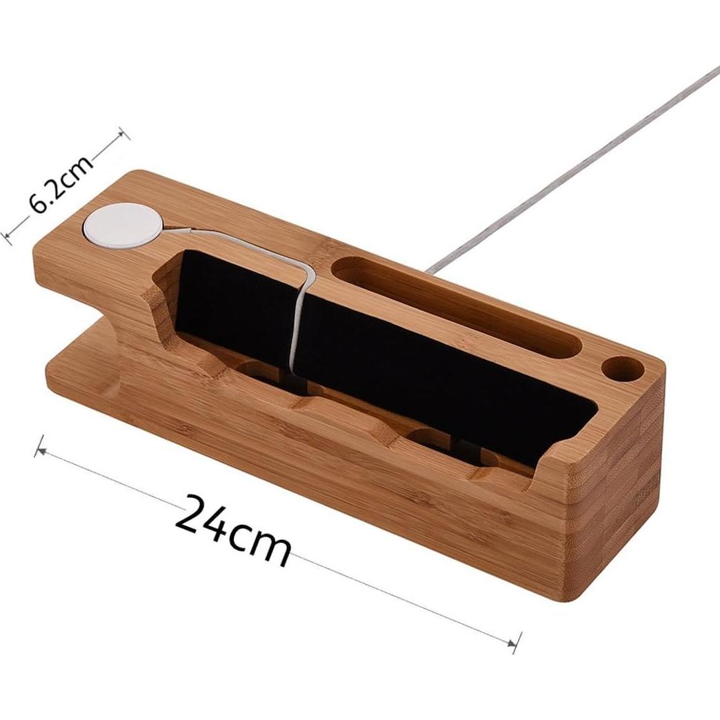 Soporte de Carga 3 en 1 MOOZO de Bambú para Escritorio