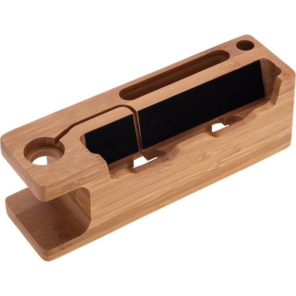 Soporte de Carga 3 en 1 MOOZO de Bambú para Escritorio