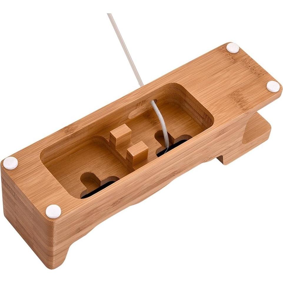 Soporte de Carga 3 en 1 MOOZO de Bambú para Escritorio