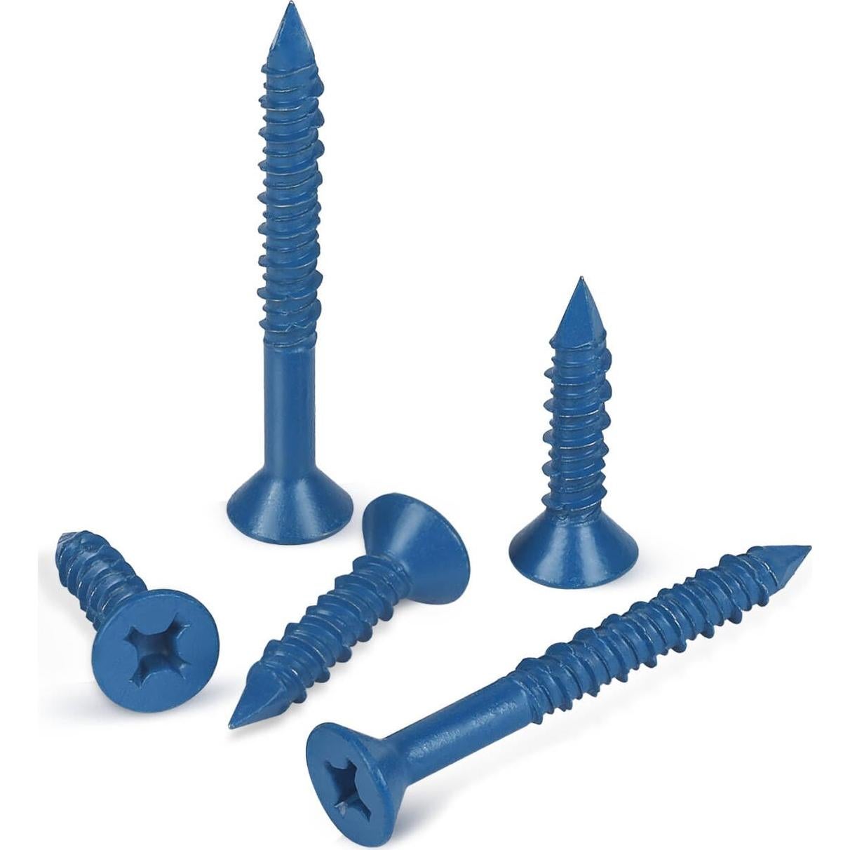 Tornillos de Concreto 1/4 x 32mm Kvohlum 100 PCS Cabeza Plana Azul