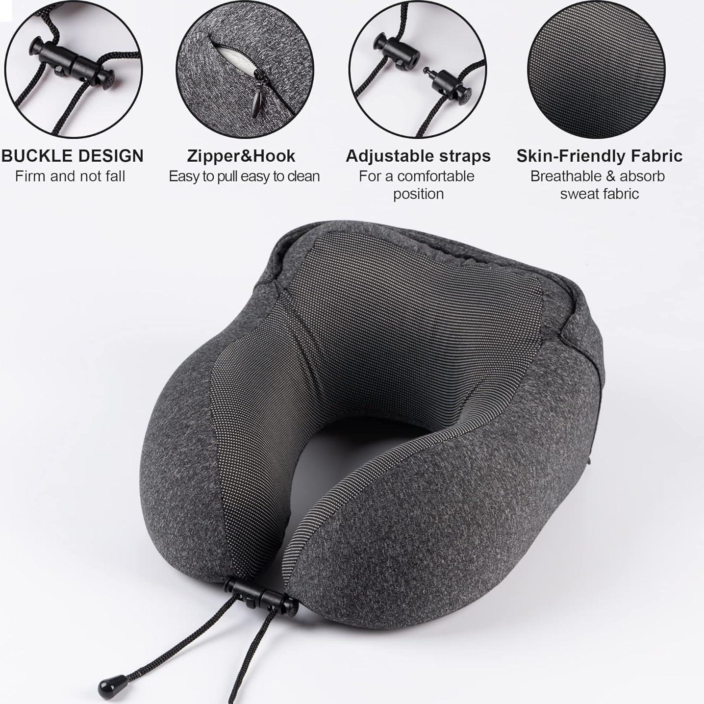 Almohada de Viaje Skyana Espuma de Memoria con Accesorios